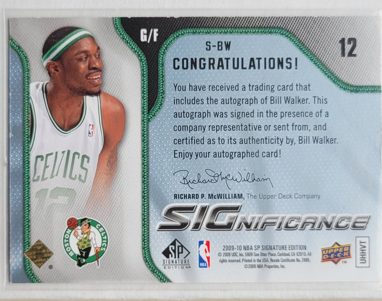 Bill Walker - 2009-10 SP Signature Edition SIGnificance #SBW - 233/499