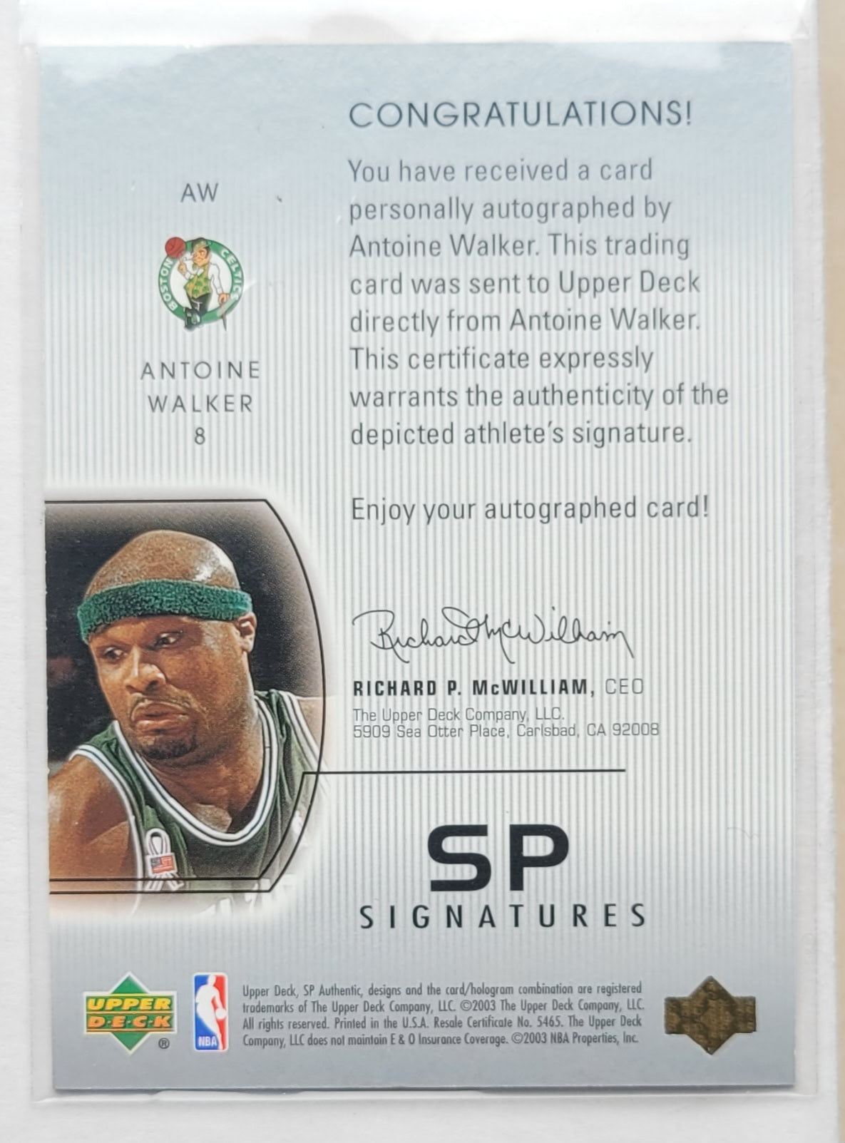 Antoine Walker - 2002-03 SP Authentic SP Signatures #AW