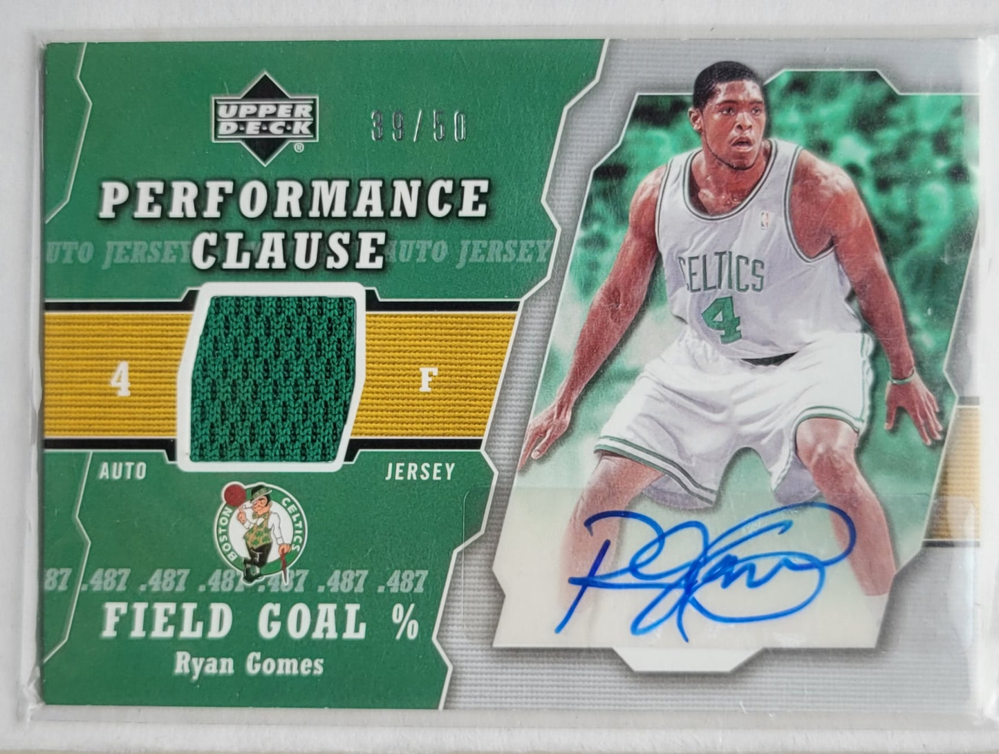 Ryan Gomes - 2005-06 Upper Deck Performance Clause Jerseys Autographs #RG - 39/50