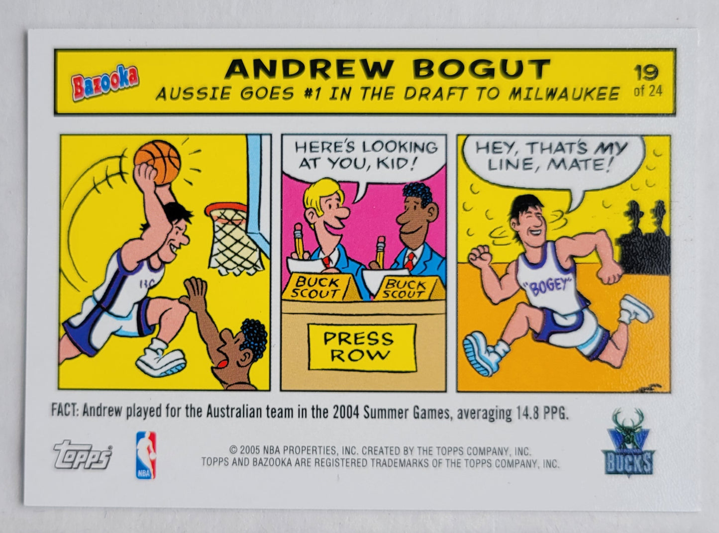 Andrew Bogut - 2005-06 Bazooka Comics #19