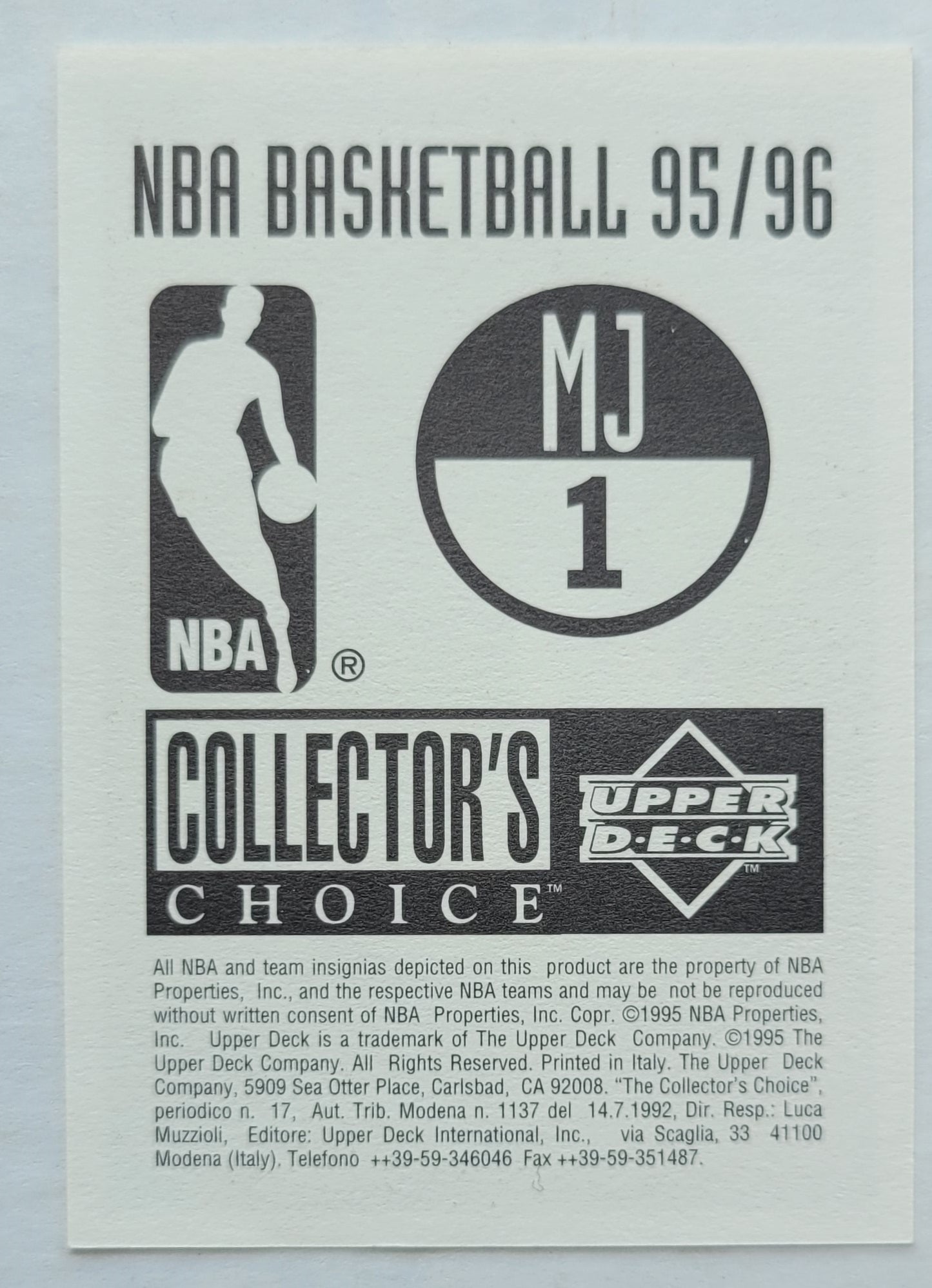 Michael Jordan - 1995-96 Collector's Choice European Stickers Michael Jordan #MJ1 1985 NBA ROY