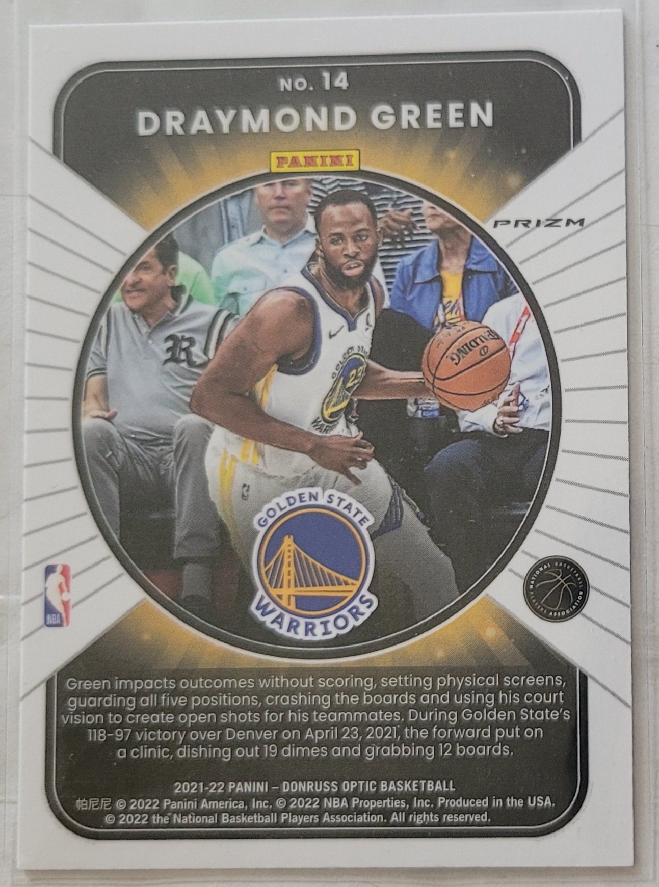 Draymond Green - 2021-22 Donruss Optic Winner Stays Purple #14