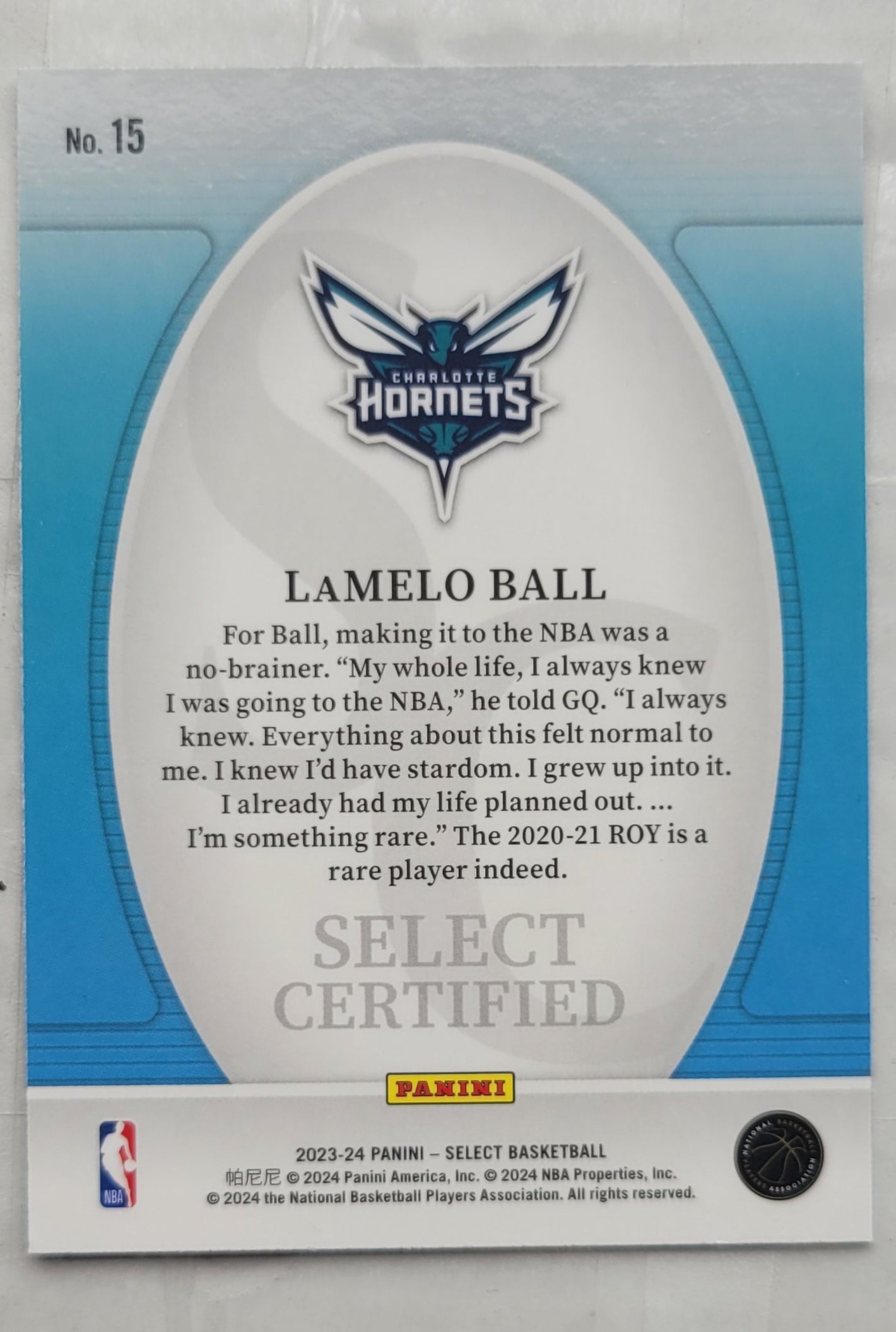 LaMelo Ball - 2023-24 Select Select Certified #15