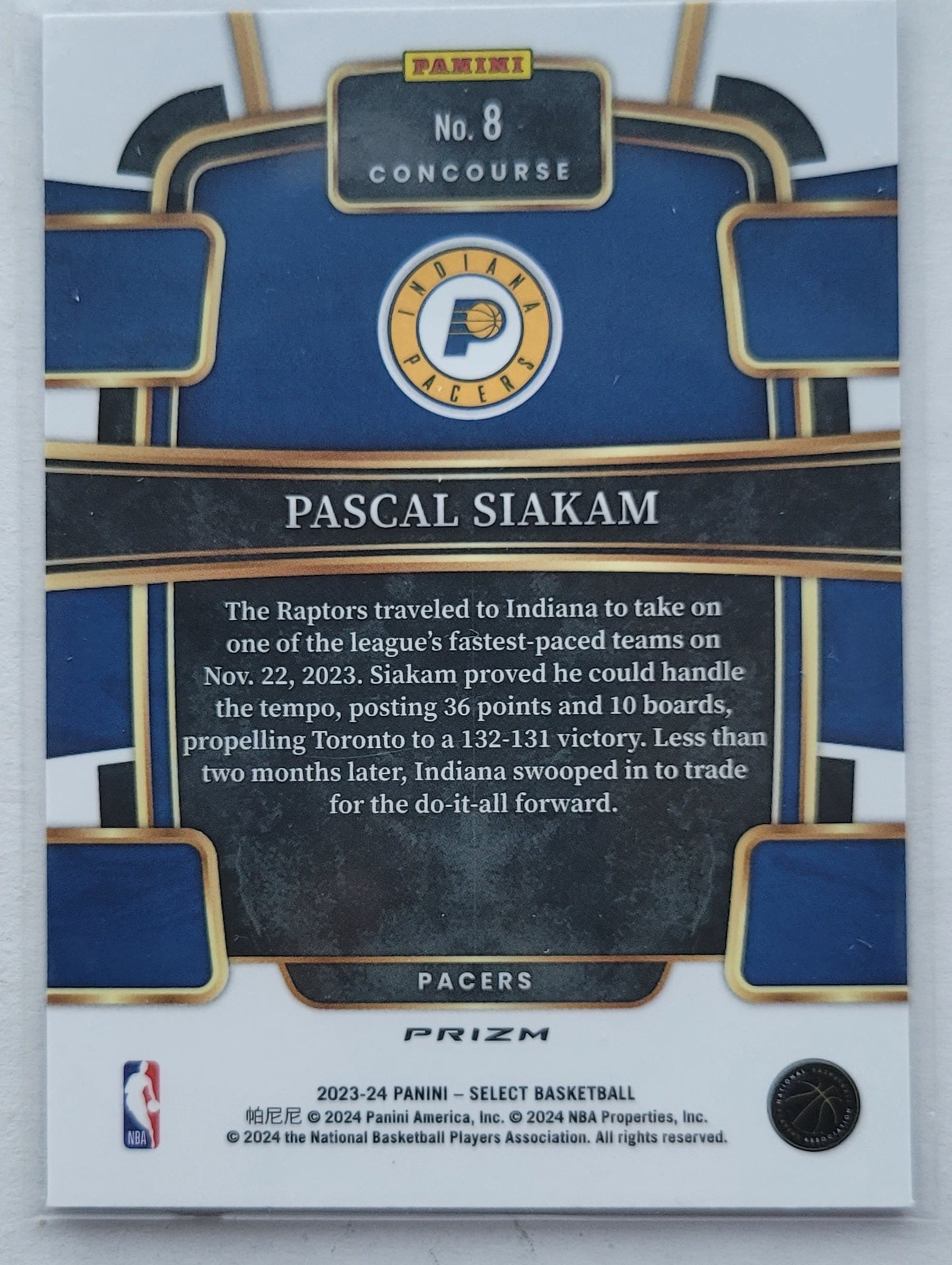 Pascal Siakam - 2023-24 Select Prizms Blue Cracked Ice #8