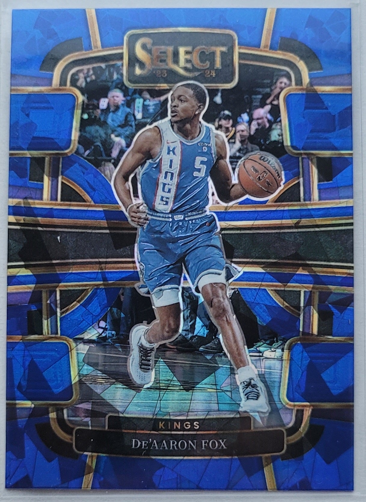 De'Aaron Fox - 2023-24 Select Prizms Blue Cracked Ice #49