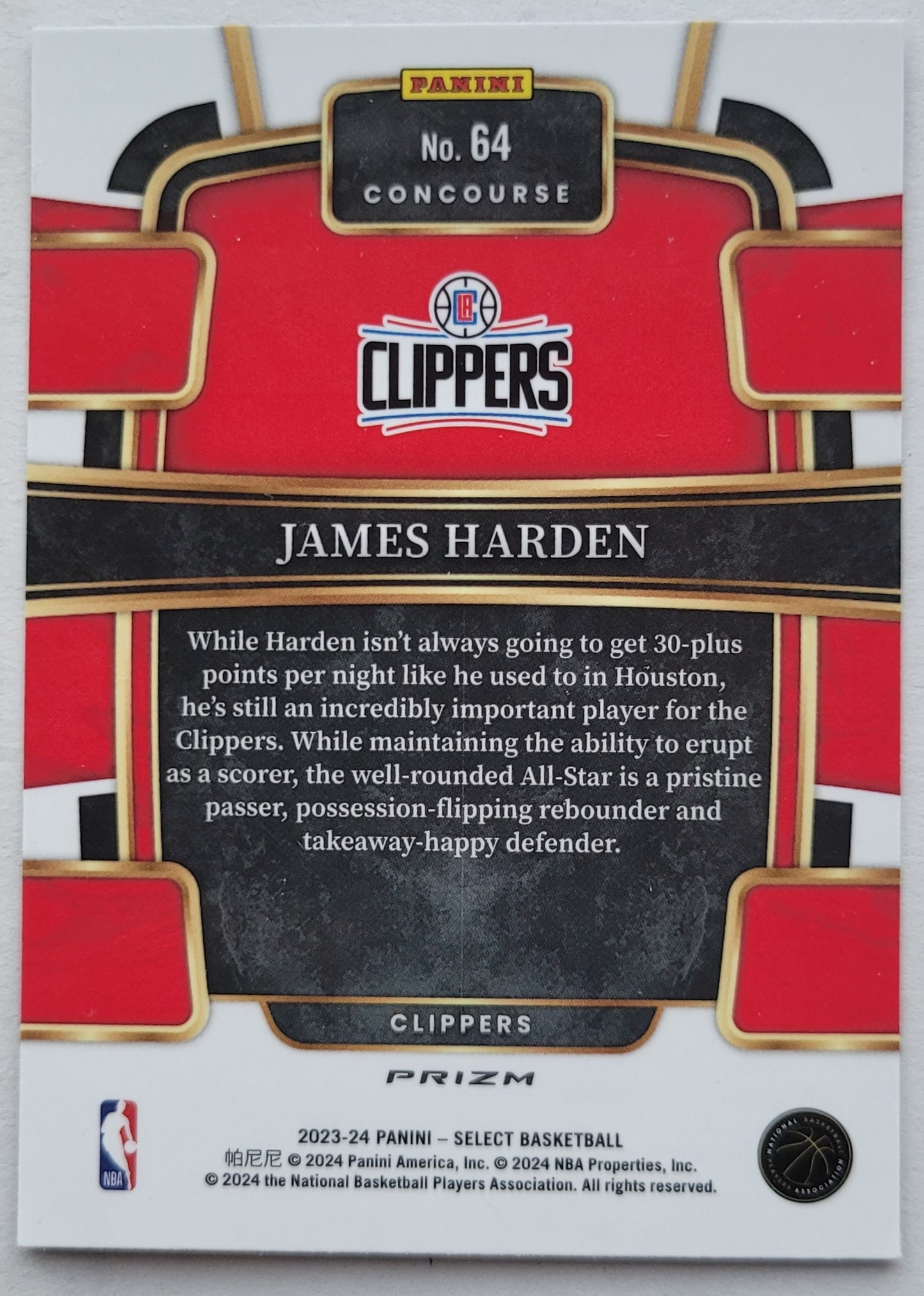 James Harden - 2023-24 Select Prizms Blue Cracked Ice #64