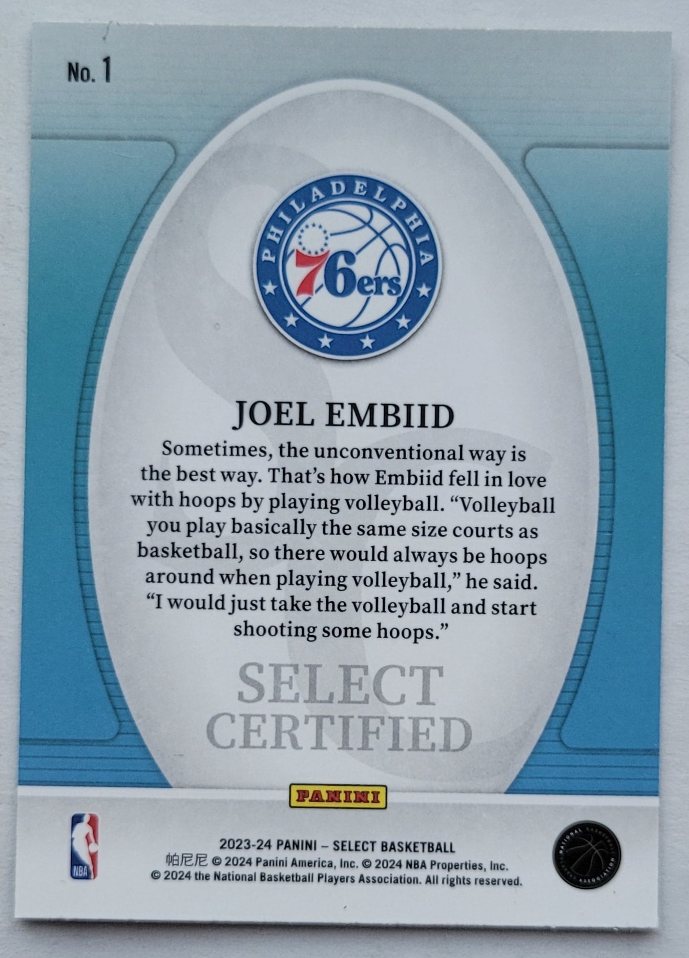 Joel Embiid - 2023-24 Select Select Certified #1