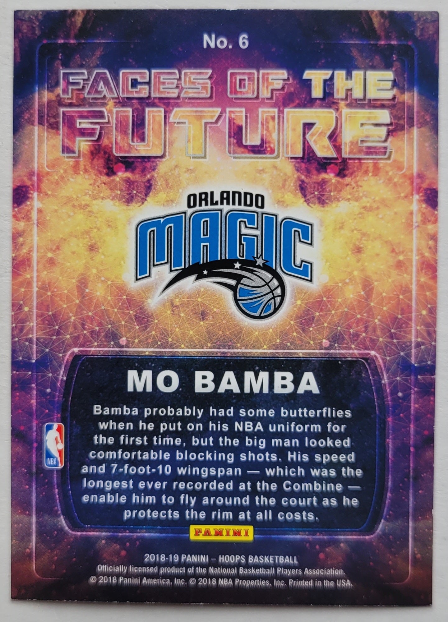 Mo Bamba - 2018-19 Hoops Faces of the Future #6