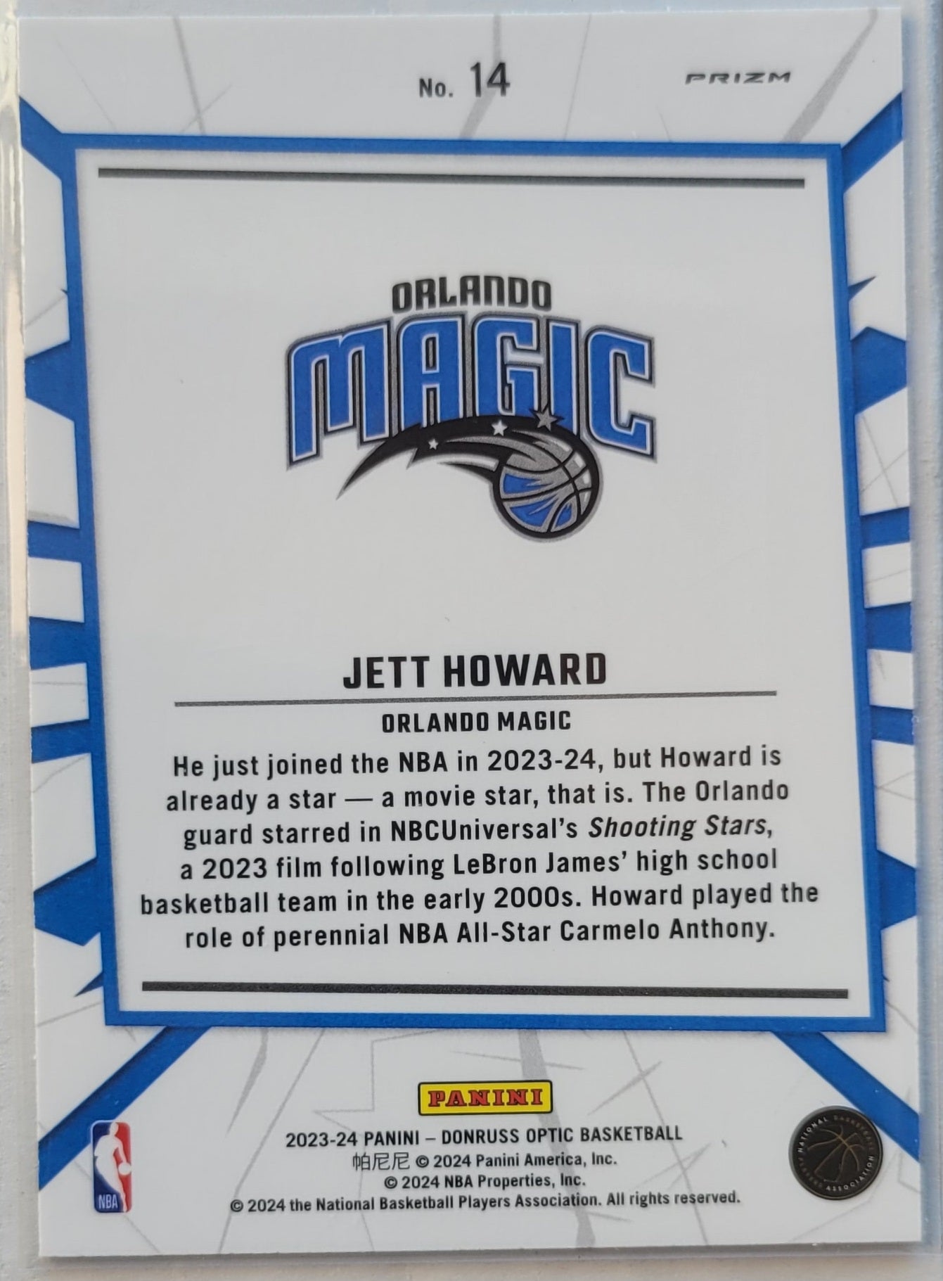 Jett Howard - 2023-24 Donruss Optic My House Holo #14