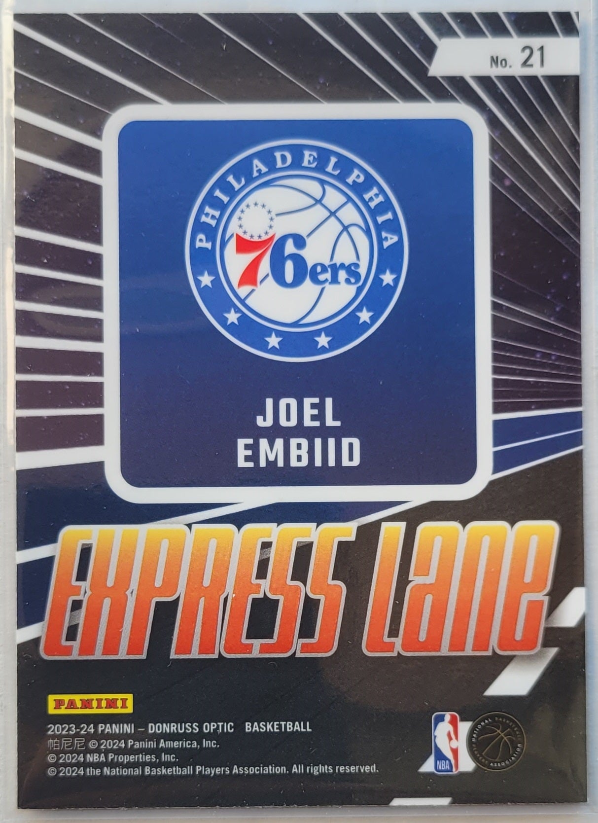 Joel Embiid - 2023-24 Donruss Optic Express Lane #21