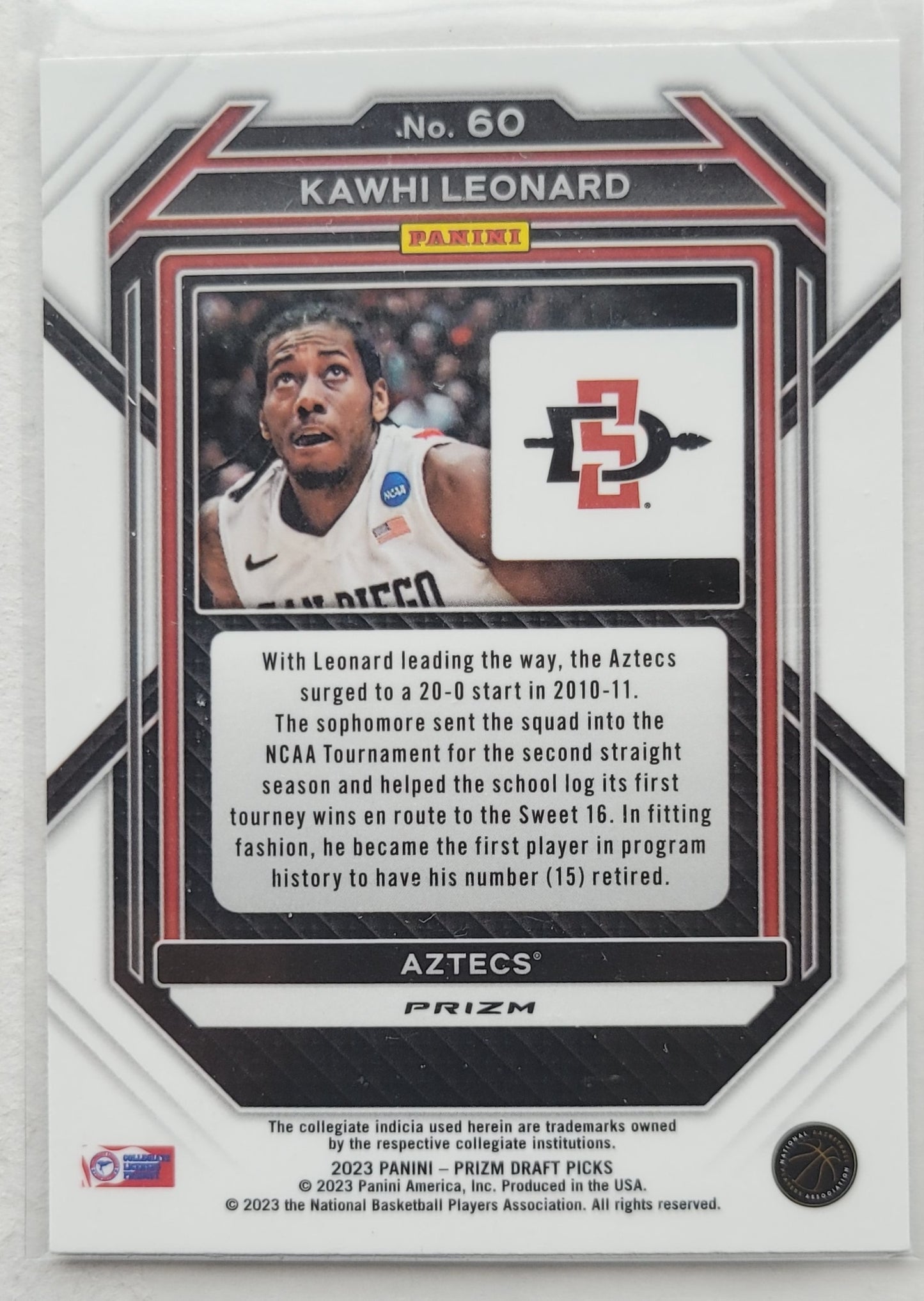 Kawhi Leonard - 2023-24 Panini Prizm Draft Picks Prizms Red Ice #60