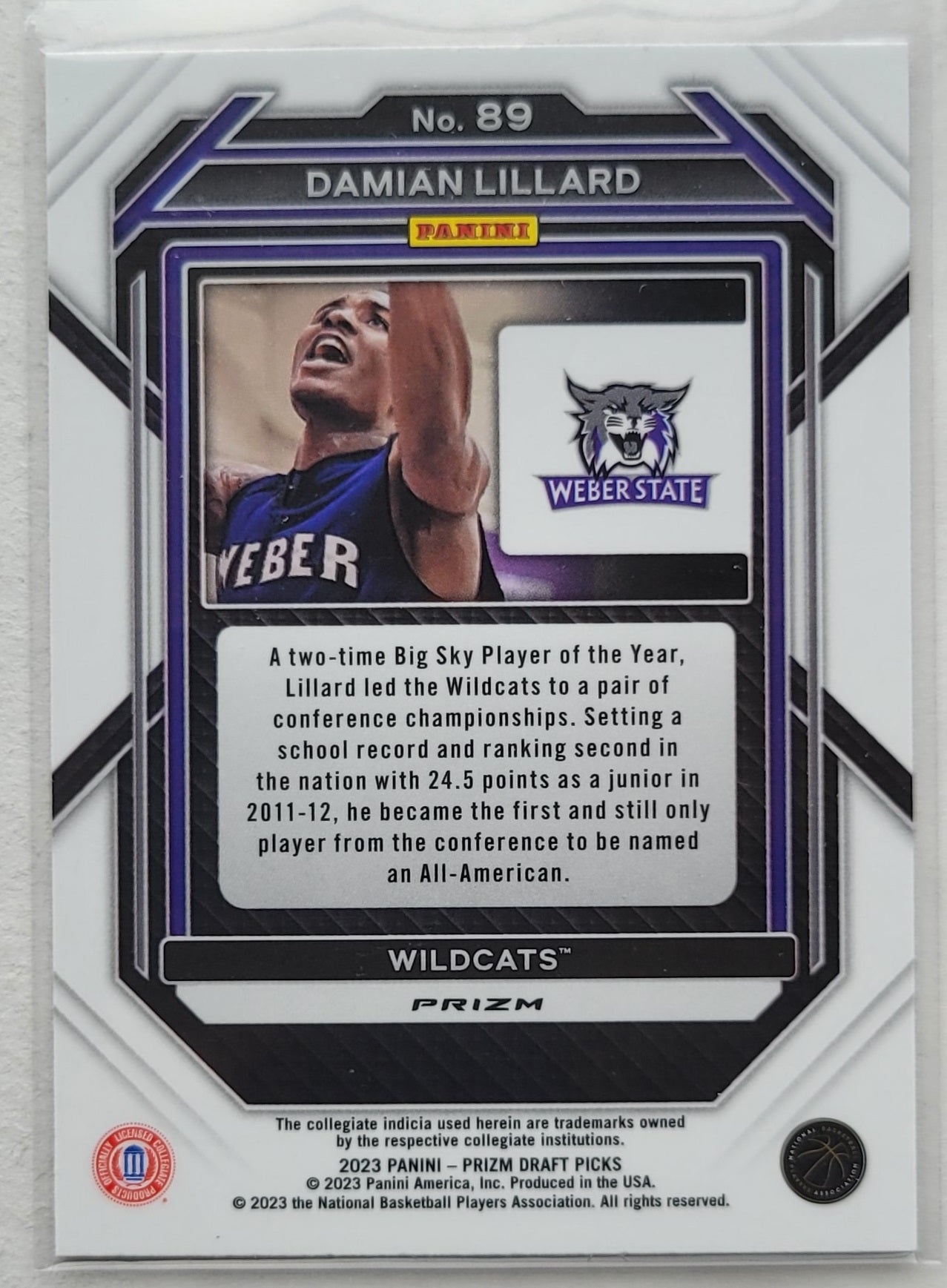 Damian Lillard - 2023-24 Panini Prizm Draft Picks Prizms Red Ice #89