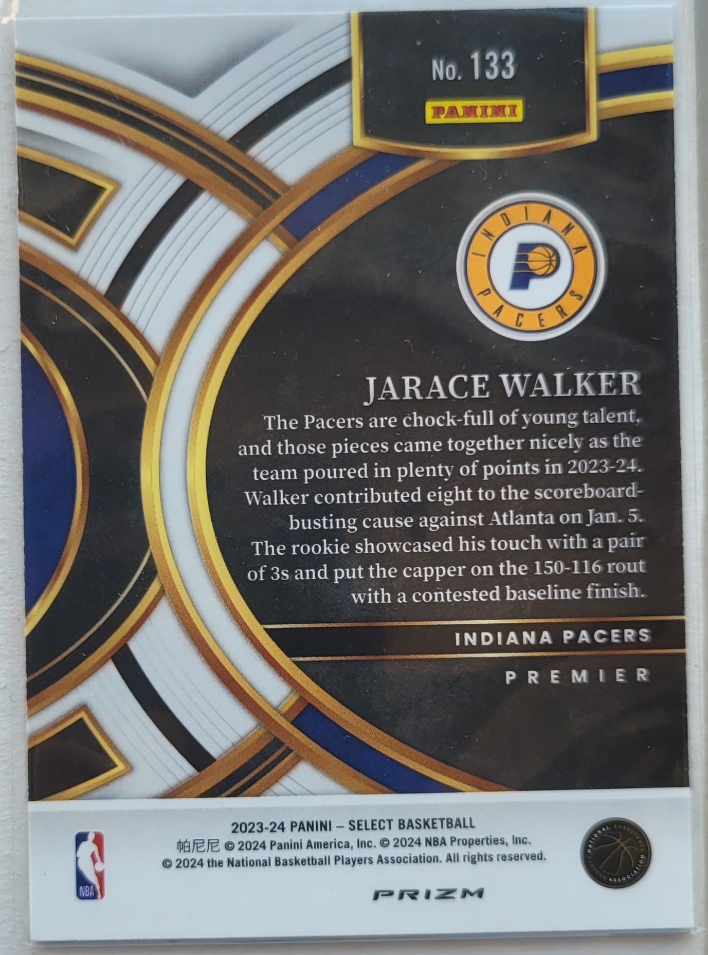 Jarace Walker - 2023-24 Select Prizms Blue Cracked Ice #133 RC