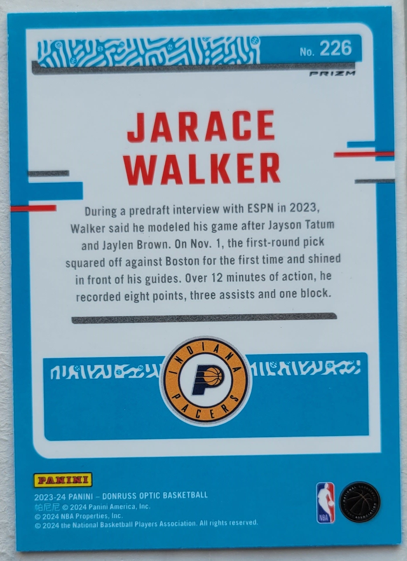 Jarace Walker - 2023-24 Donruss Optic Holo #226 RR RC