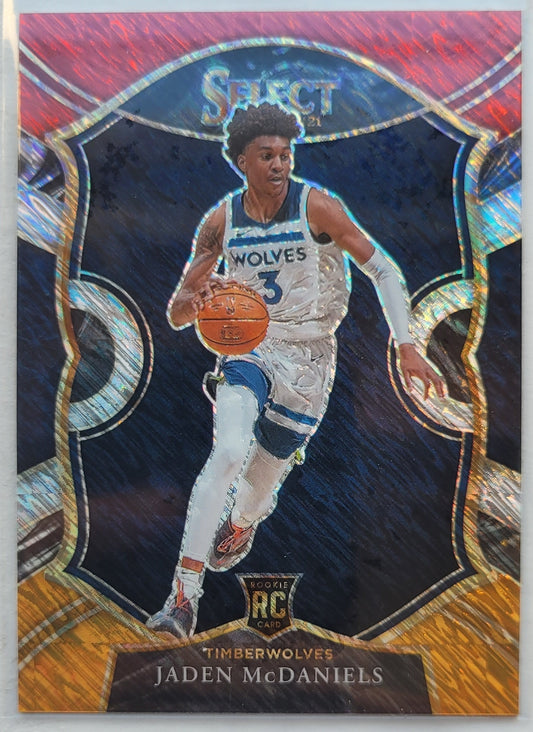 Jaden McDaniels - 2020-21 Select Prizms Red White Orange Shimmer #88 RC