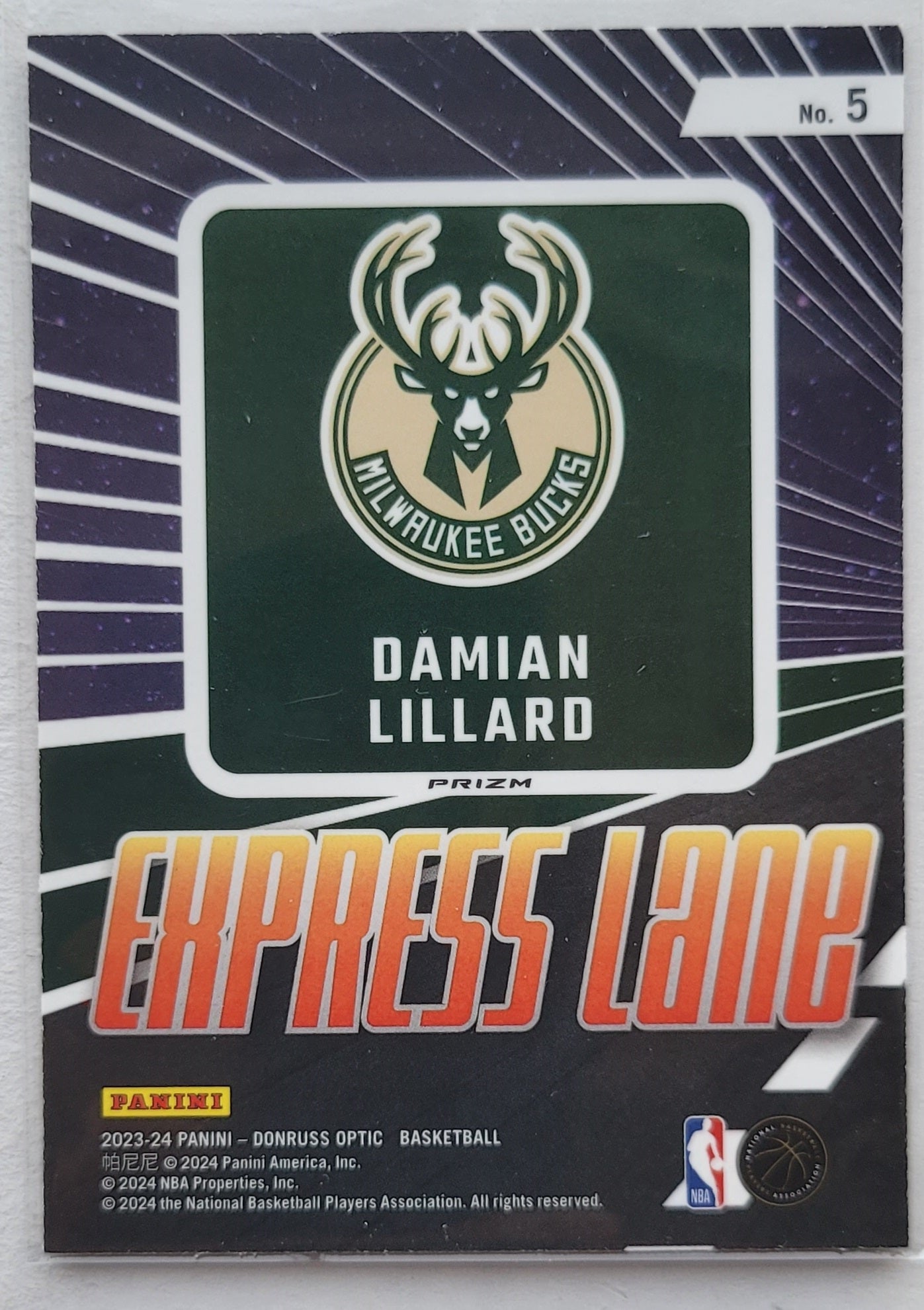 Damian Lillard - 2023-24 Donruss Optic Express Lane Holo #5