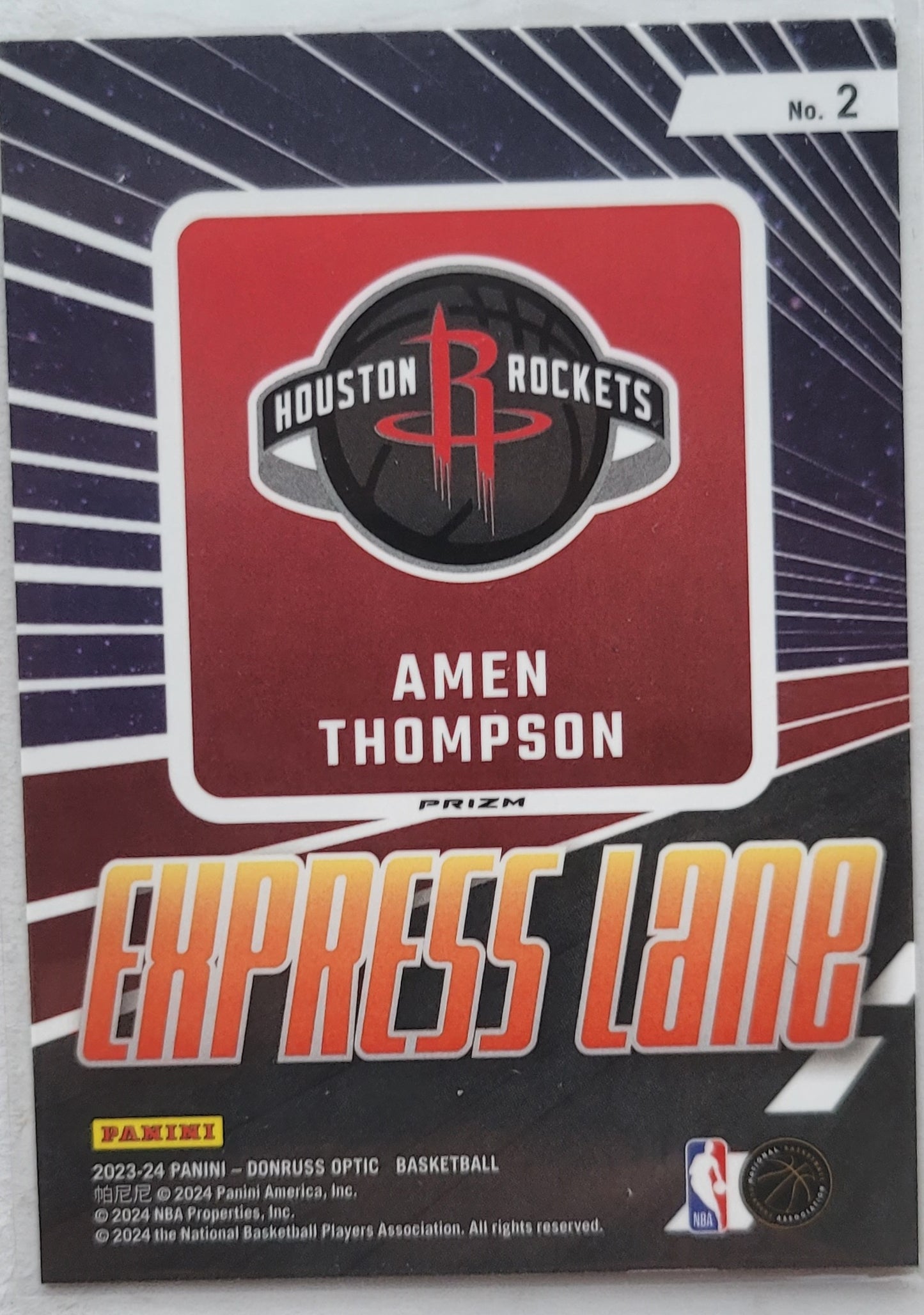 Amen Thompson - 2023-24 Donruss Optic Express Lane Purple #2