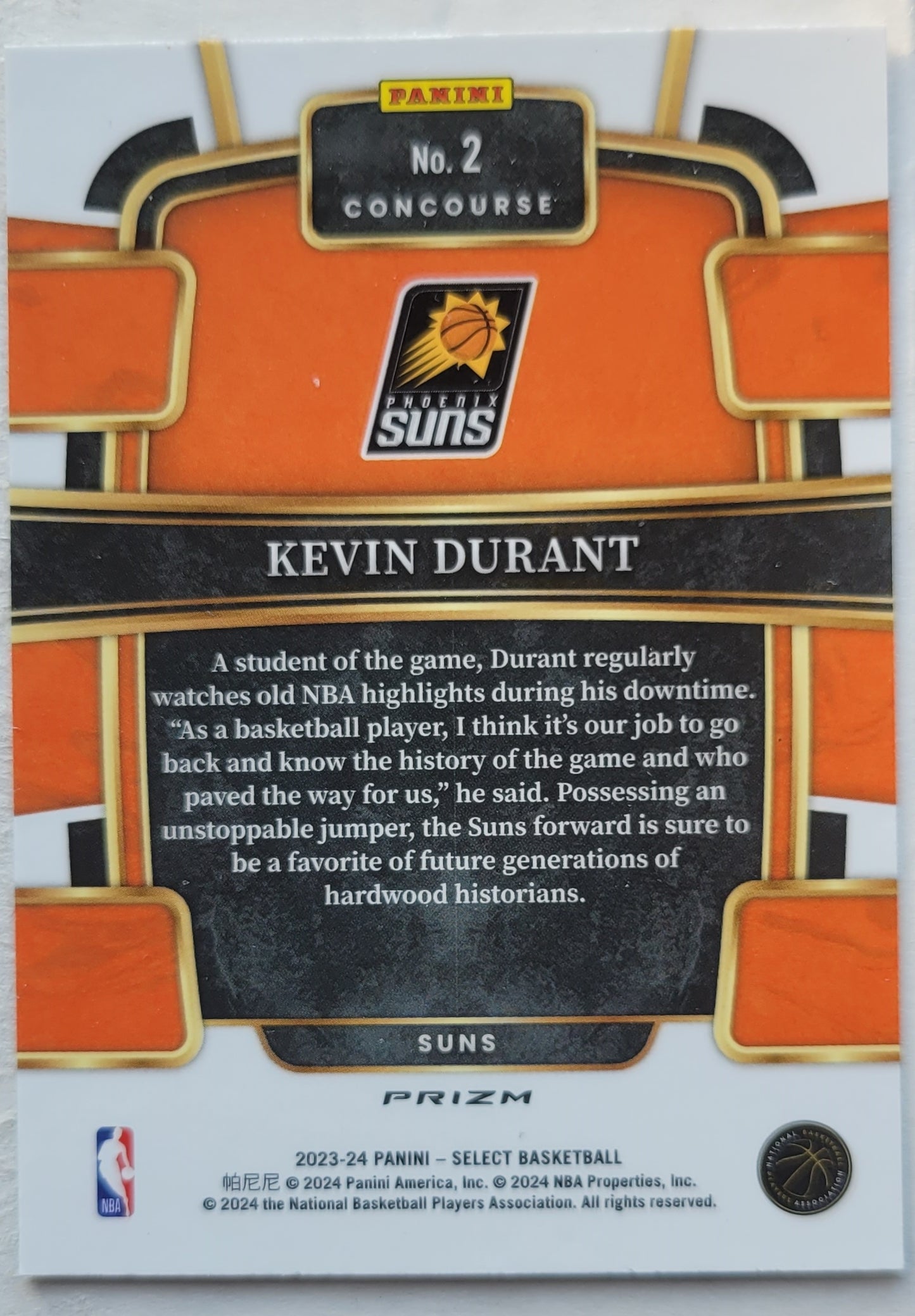 Kevin Durant - 2023-24 Select Prizms Tectonic #2