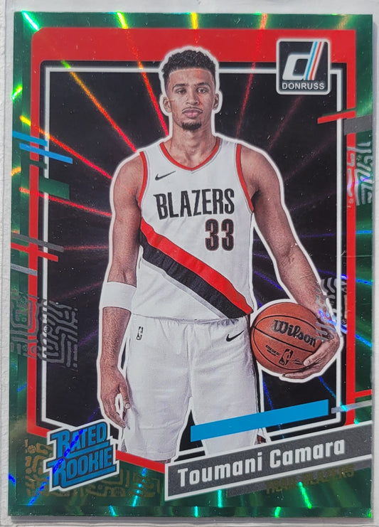 Toumani Camara - 2023-24 Donruss Holo Green Laser #245 RC
