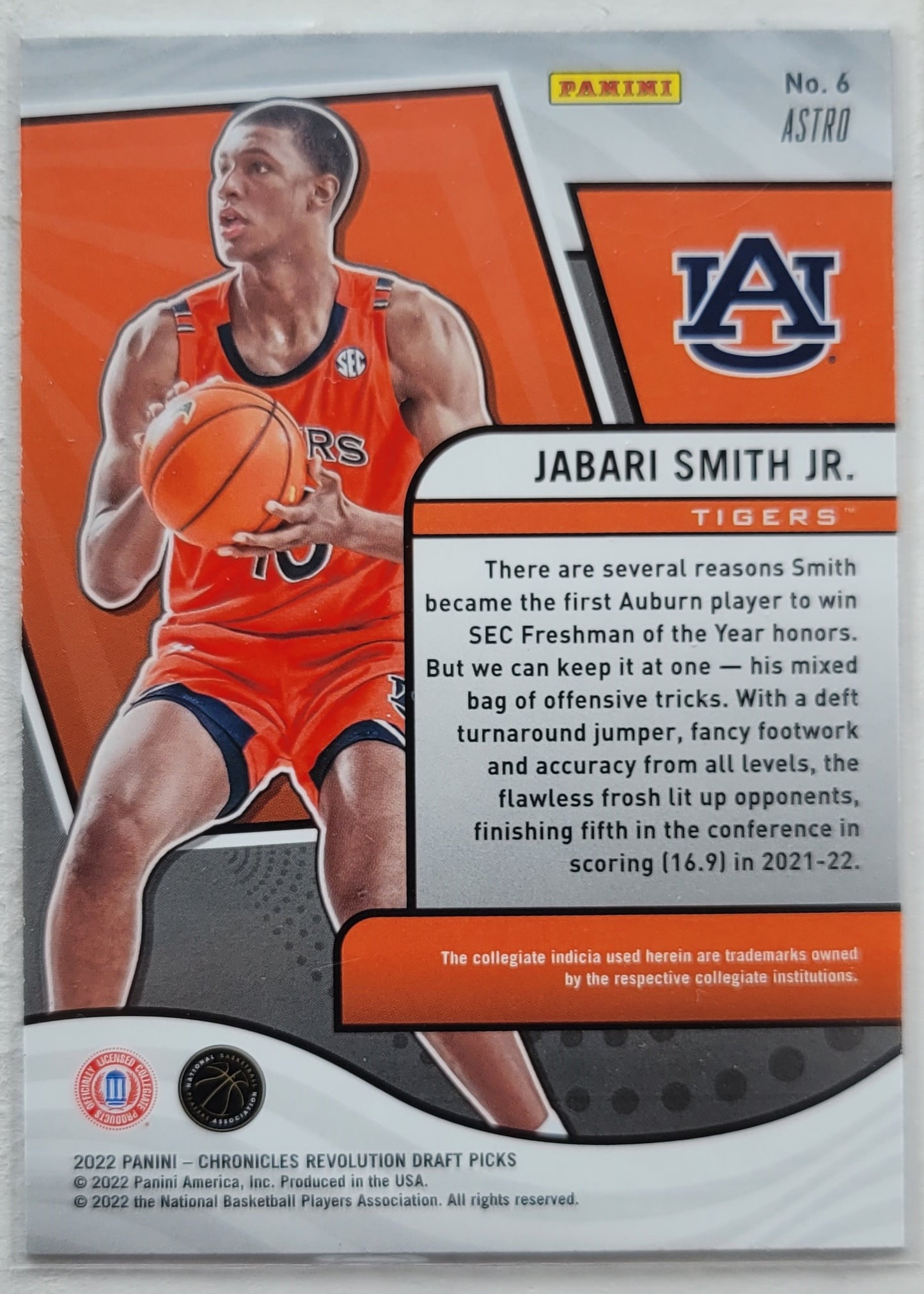 Jabari Smith Jr. - 2022-23 Panini Chronicles Draft Picks Revolution Astro #6 RC