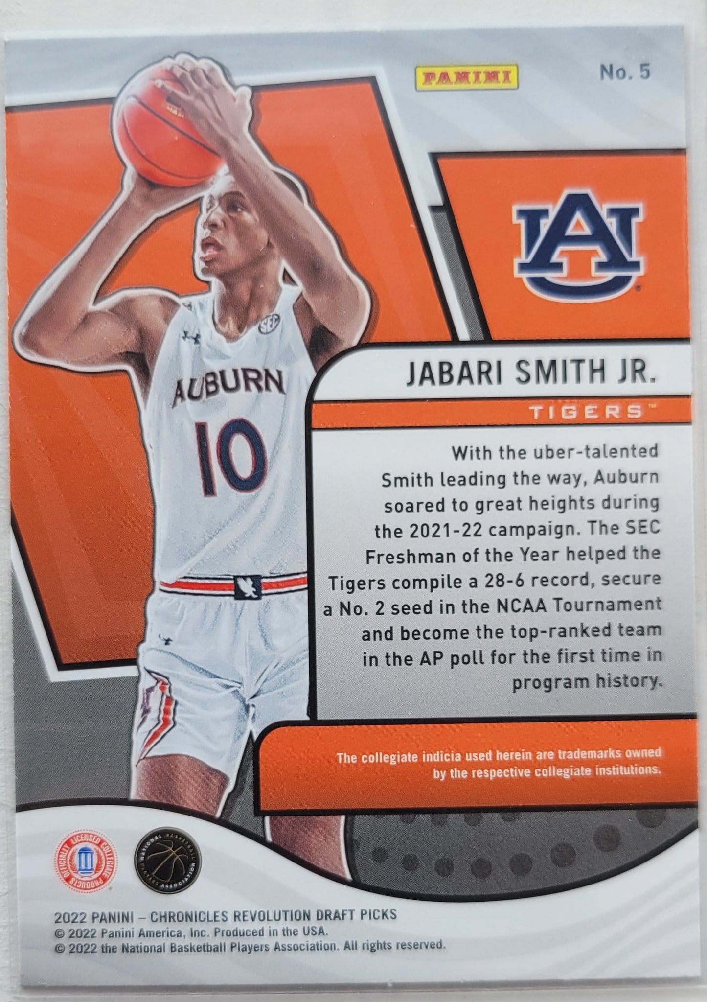 Jabari Smith Jr. - 2022-23 Panini Chronicles Draft Picks Revolution #5 RC