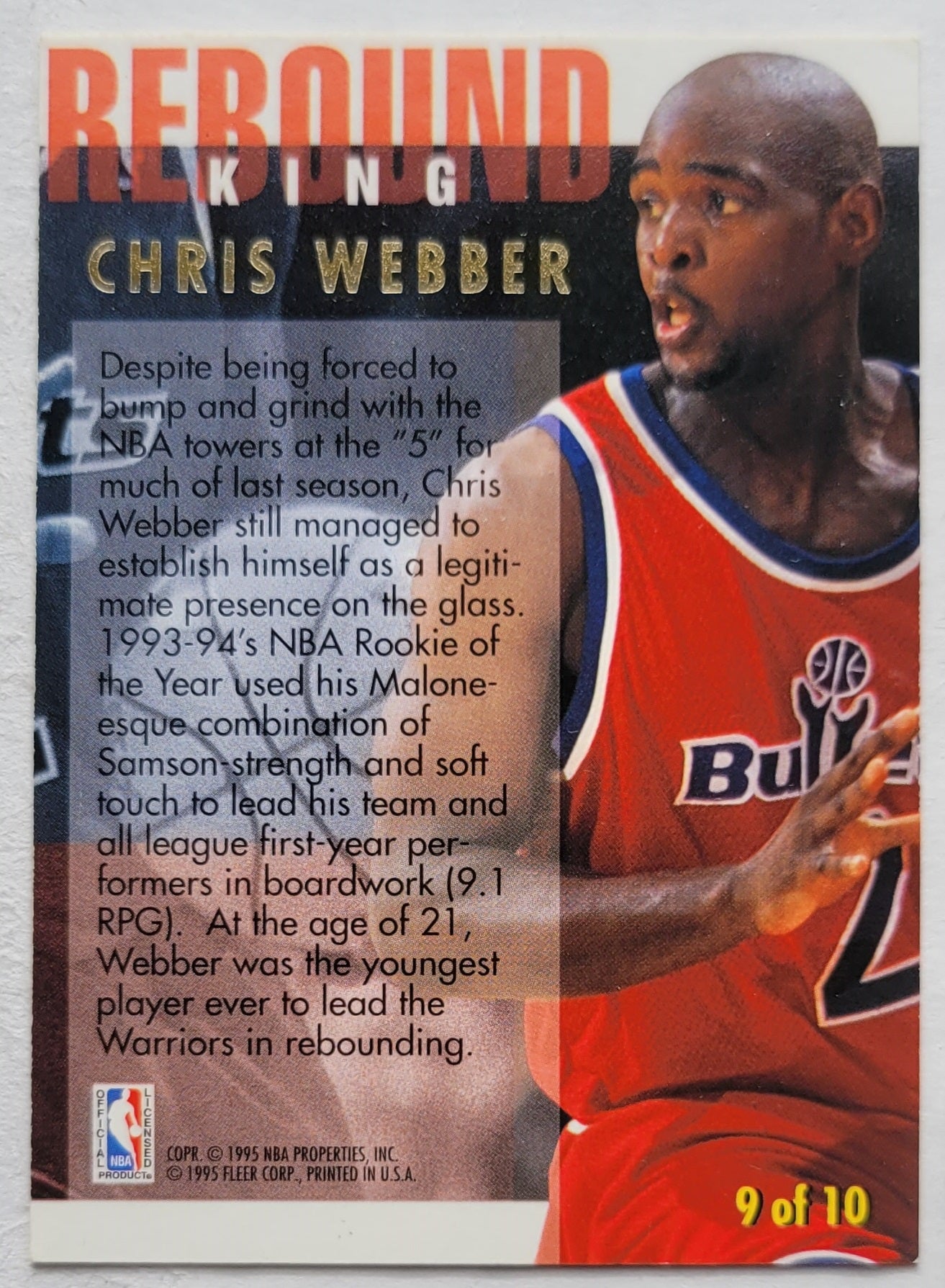 Chris Webber - 1994-95 Ultra Rebound Kings #9