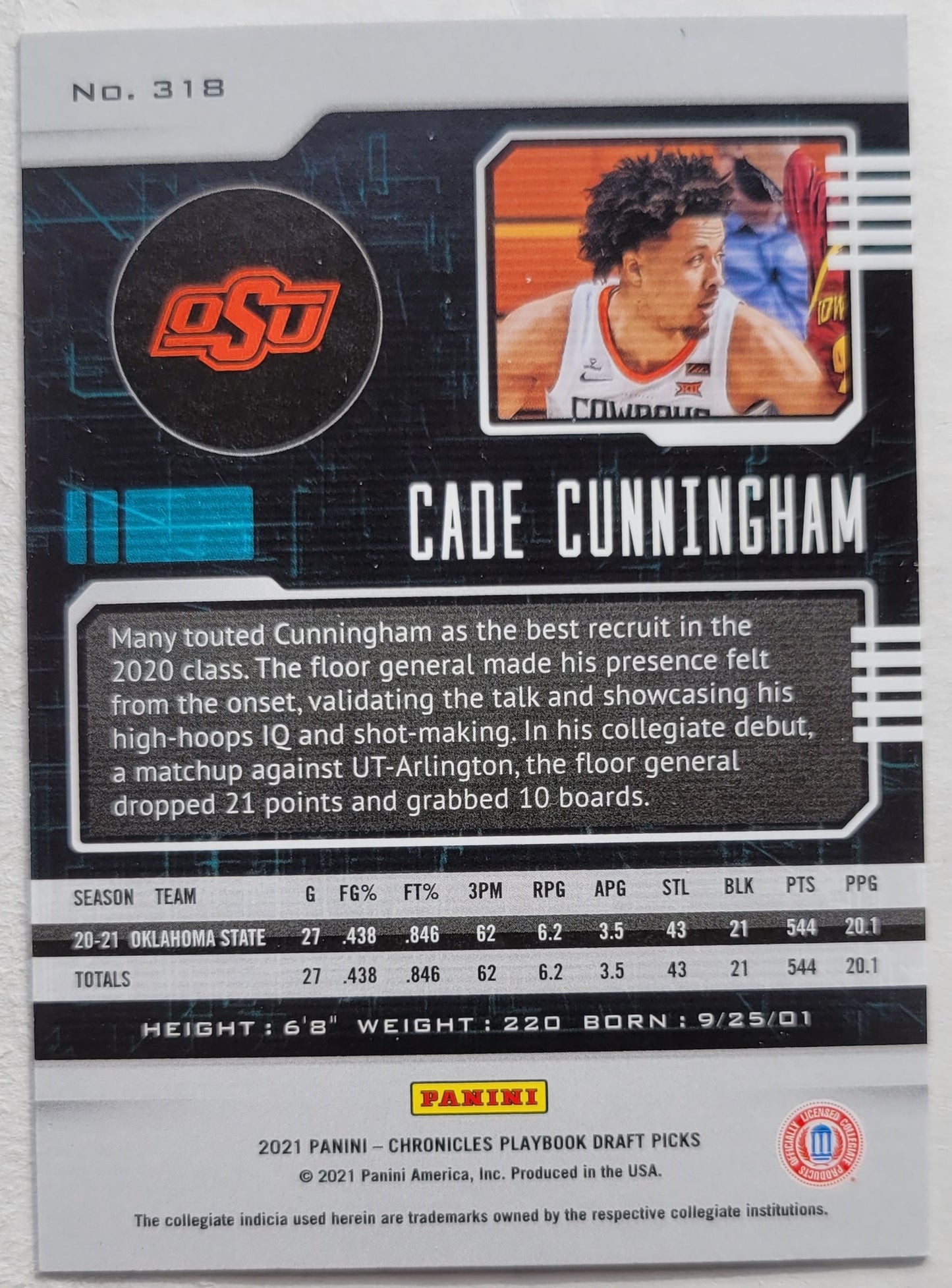 Cade Cunningham - 2021-22 Panini Chronicles Draft Picks #318 Playbook RC