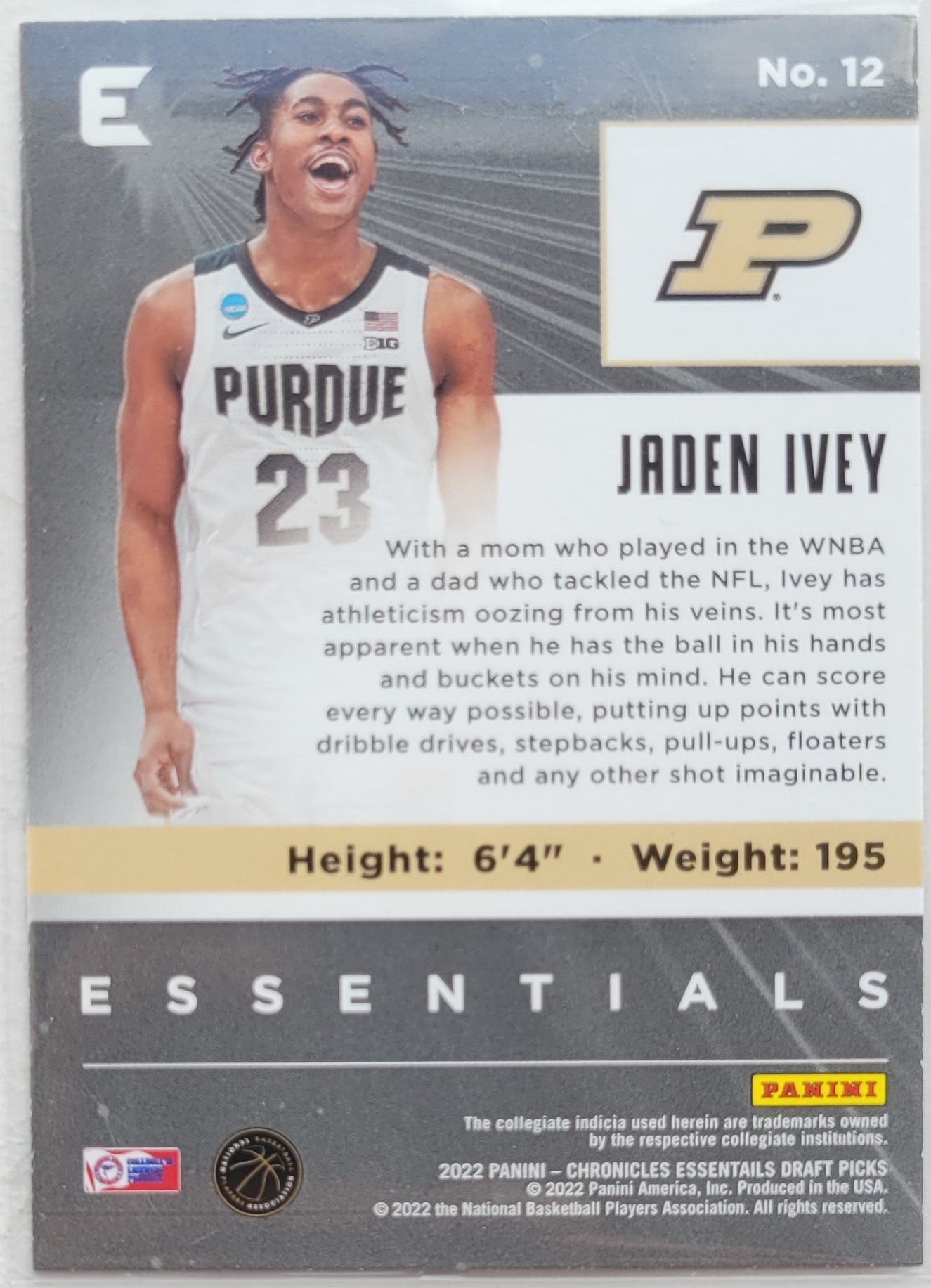 Jaden Ivey - 2022-23 Panini Chronicles Draft Picks Essentials #12 RC