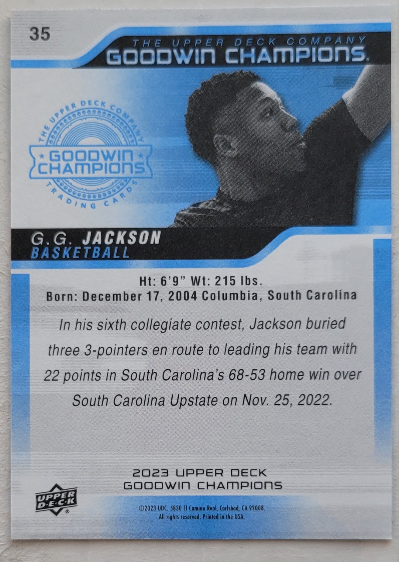 GG Jackson - 2023 Upper Deck Goodwin Champions #35