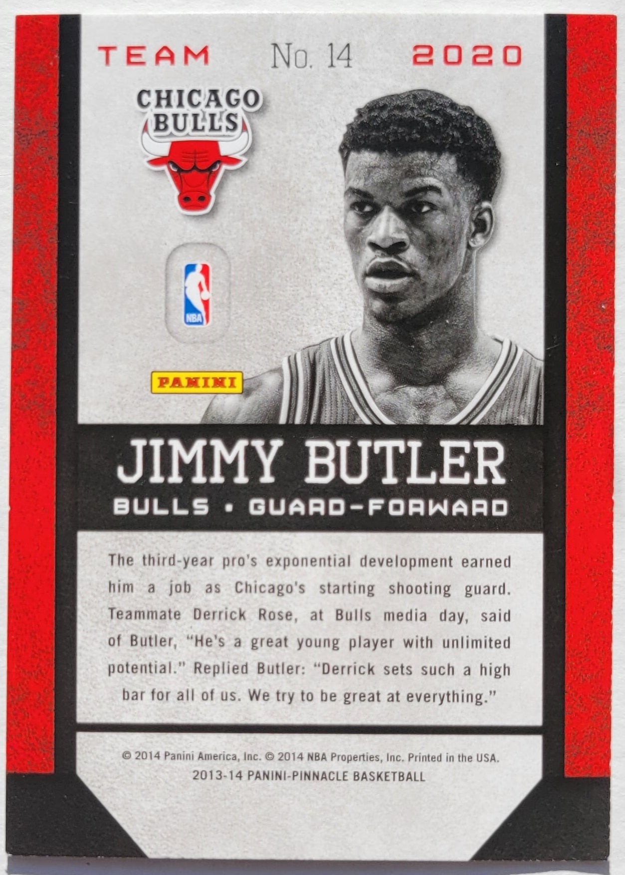 Jimmy Butler - 2013-14 Pinnacle Team 2020 Artist's Proofs Red #14