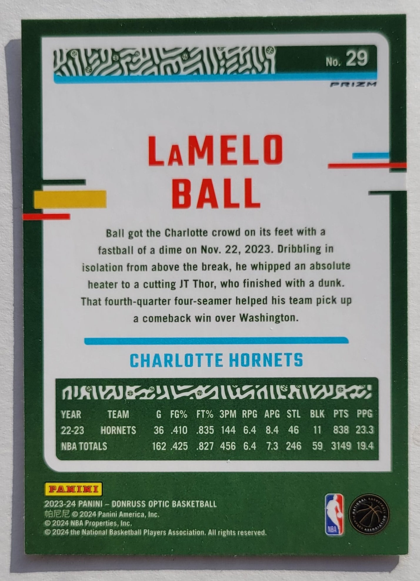 LaMelo Ball - 2023-24 Donruss Optic Holo #29