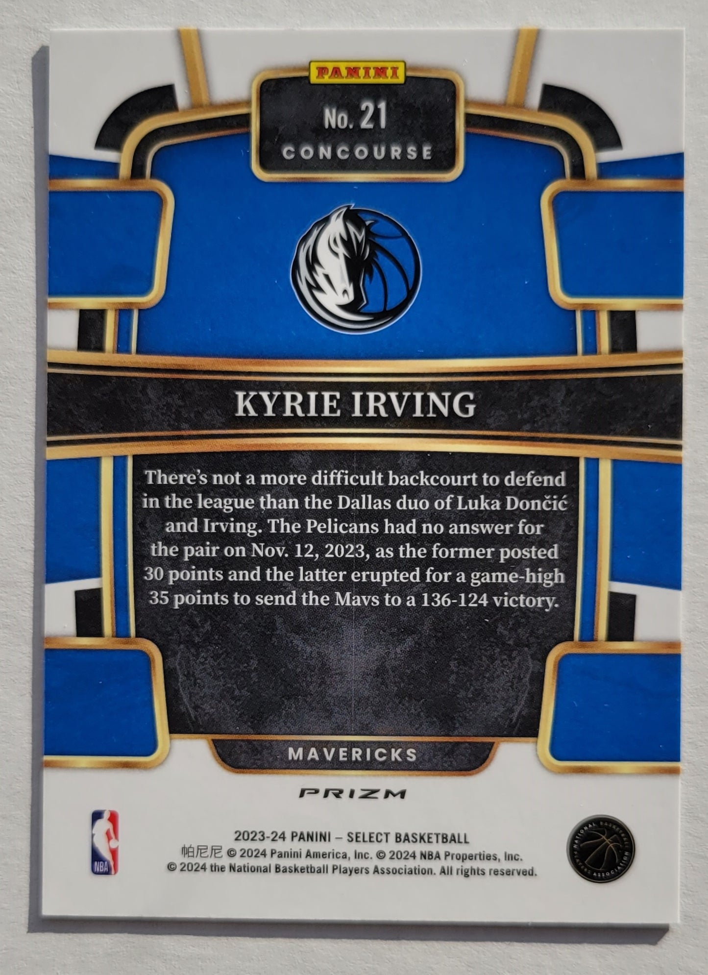 Kyrie Irving - 2023-24 Select Prizms Green White Purple #21