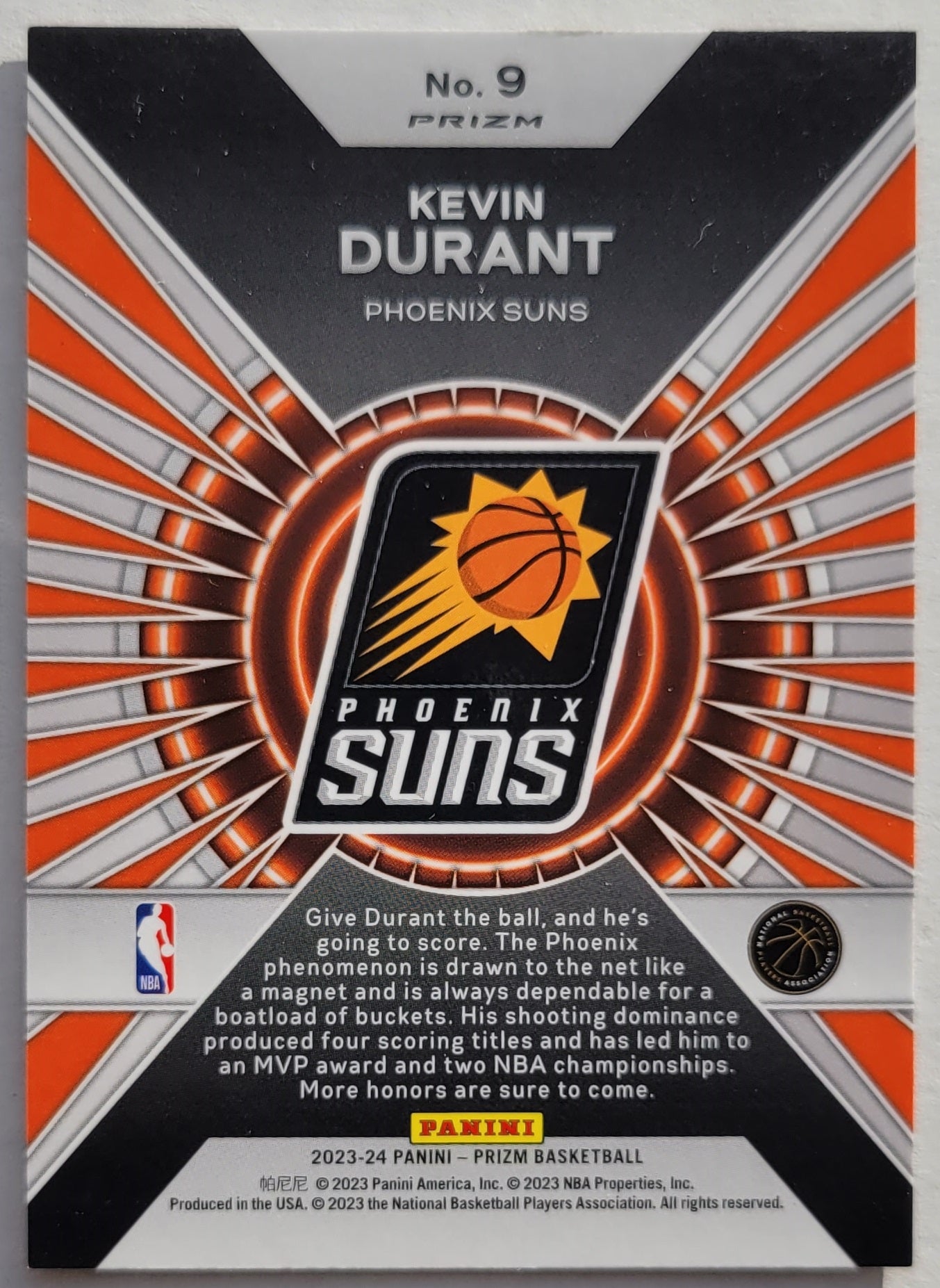 Kevin Durant - 2023-24 Panini Prizm Dominance Prizms Silver #9