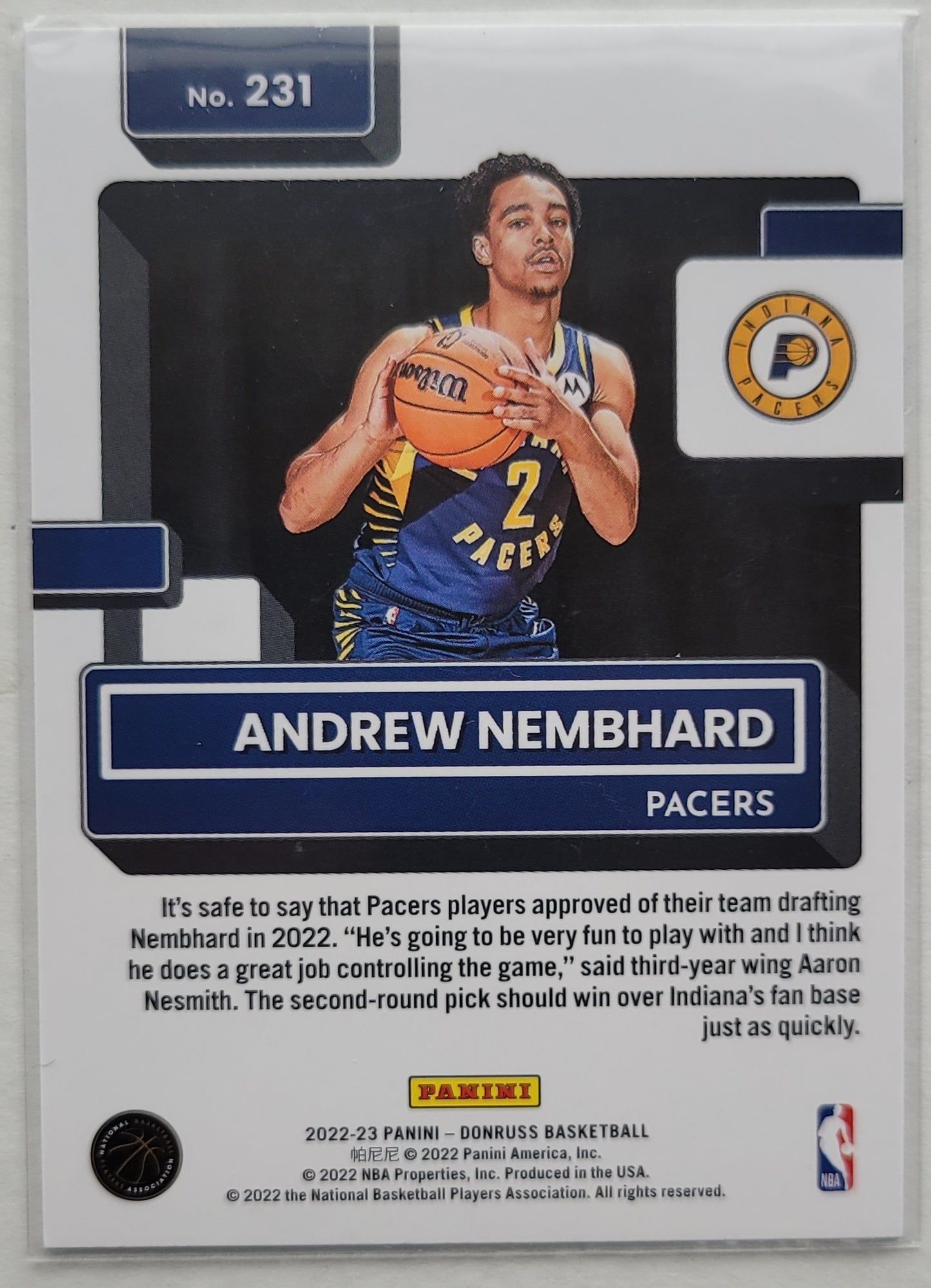 Andrew Nembhard - 2022-23 Donruss #231 RR RC