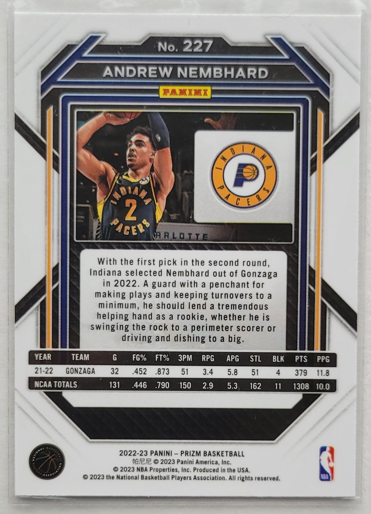 Andrew Nembhard - 2022-23 Panini Prizm #227 RC