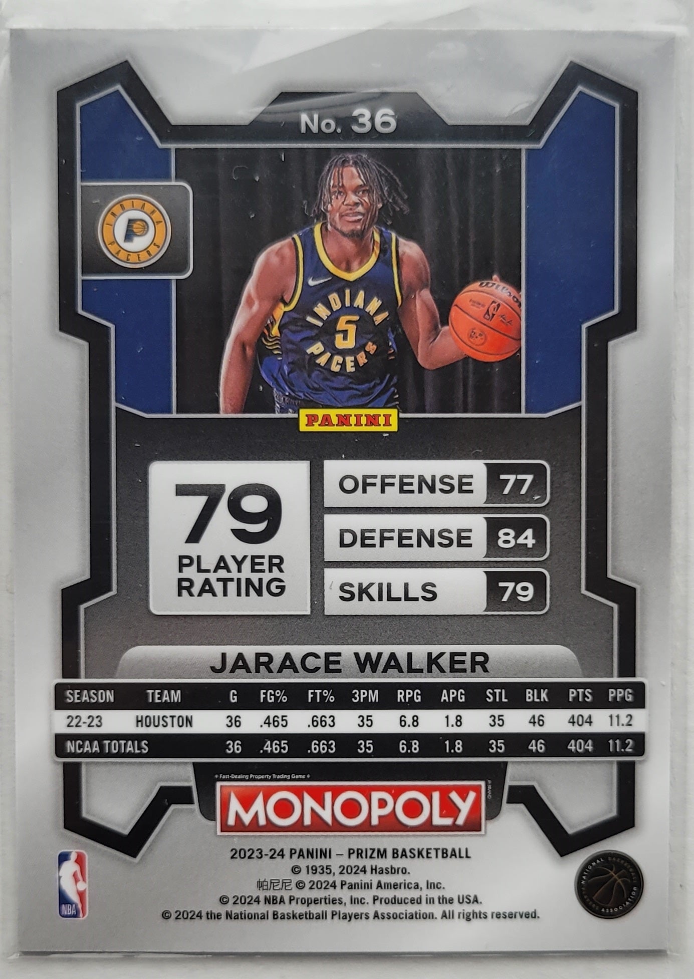 Jarace Walker - 2023-24 Panini Prizm Monopoly #36 RC