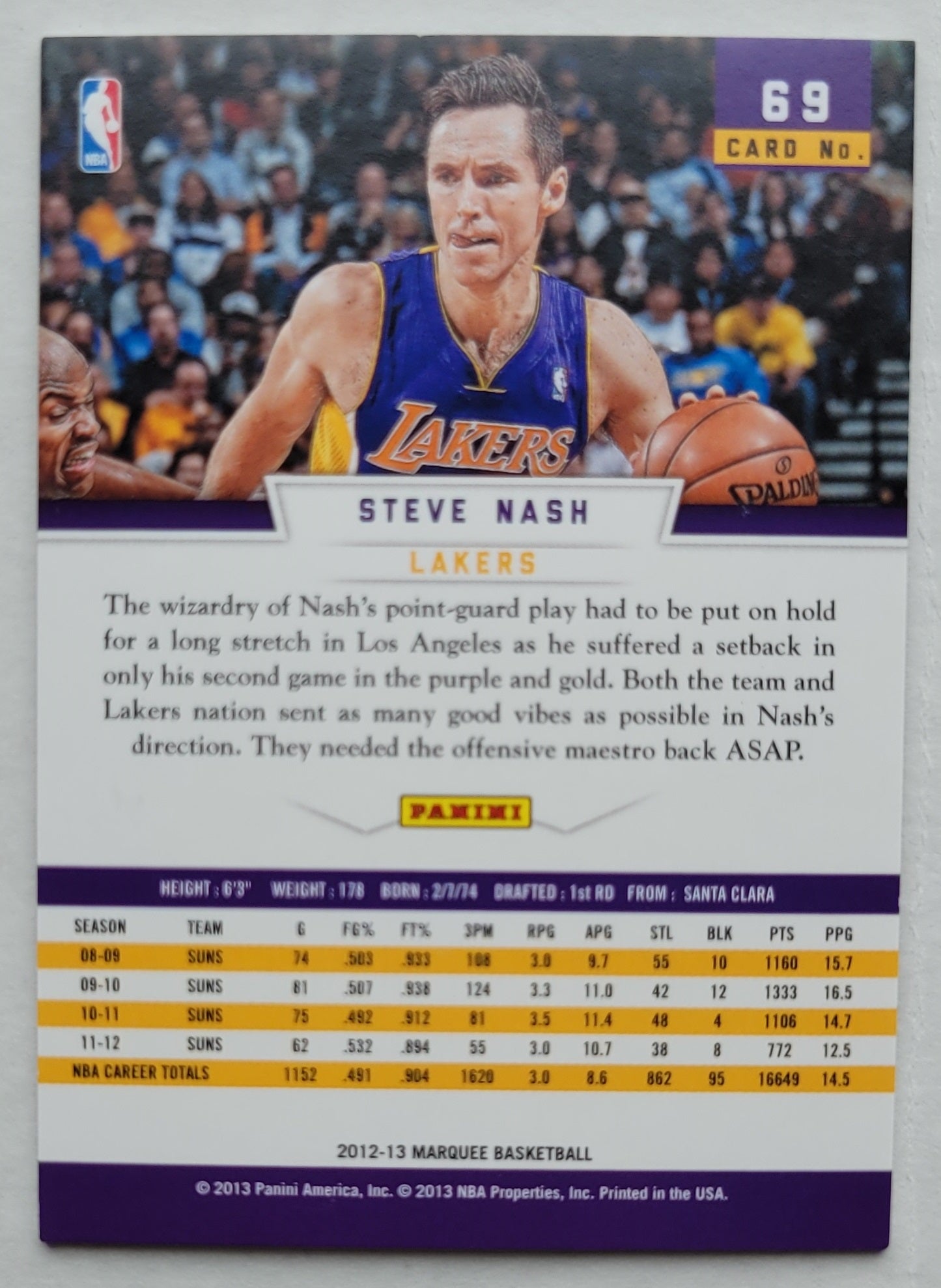 Steve Nash - 2012-13 Panini Marquee #69