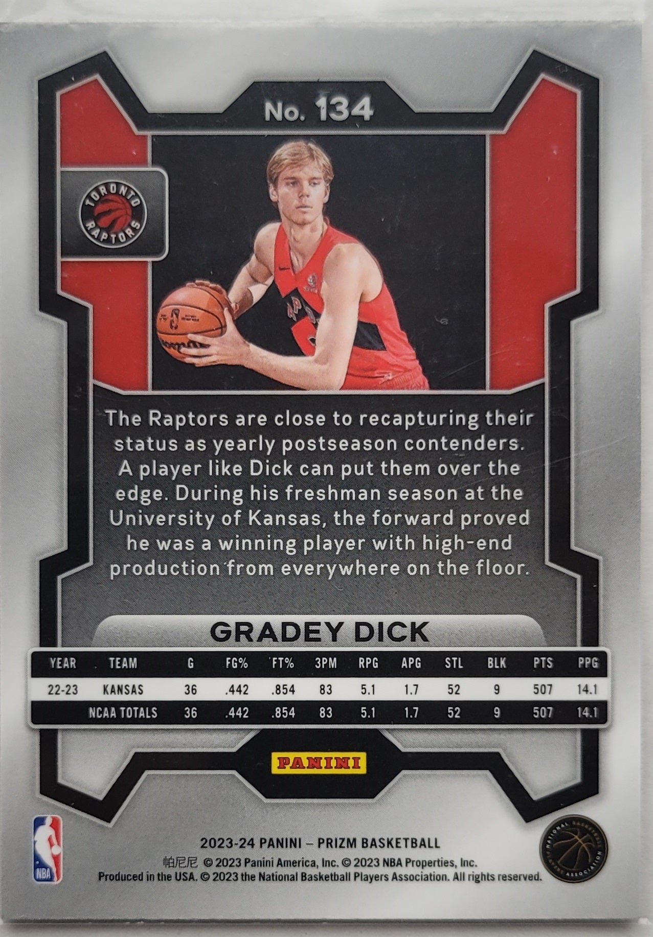 Gradey Dick - 2023-24 Panini Prizm #134 RC