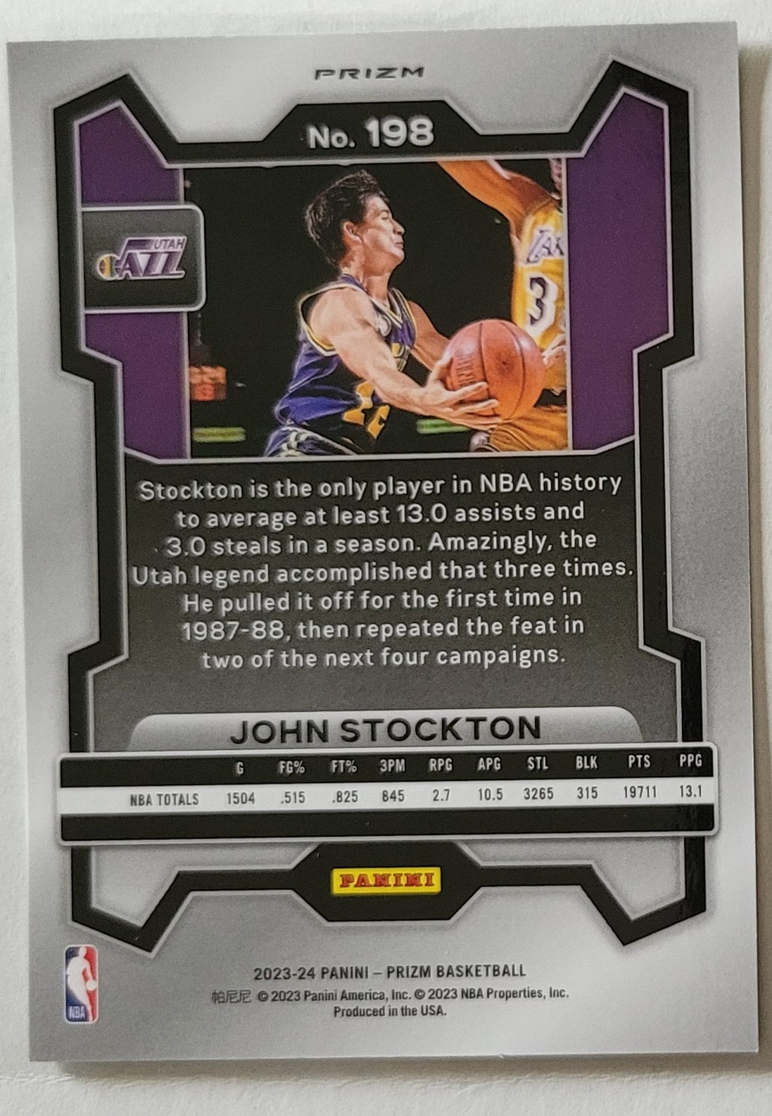 John Stockton - 2023-24 Panini Prizm Prizms Green #198