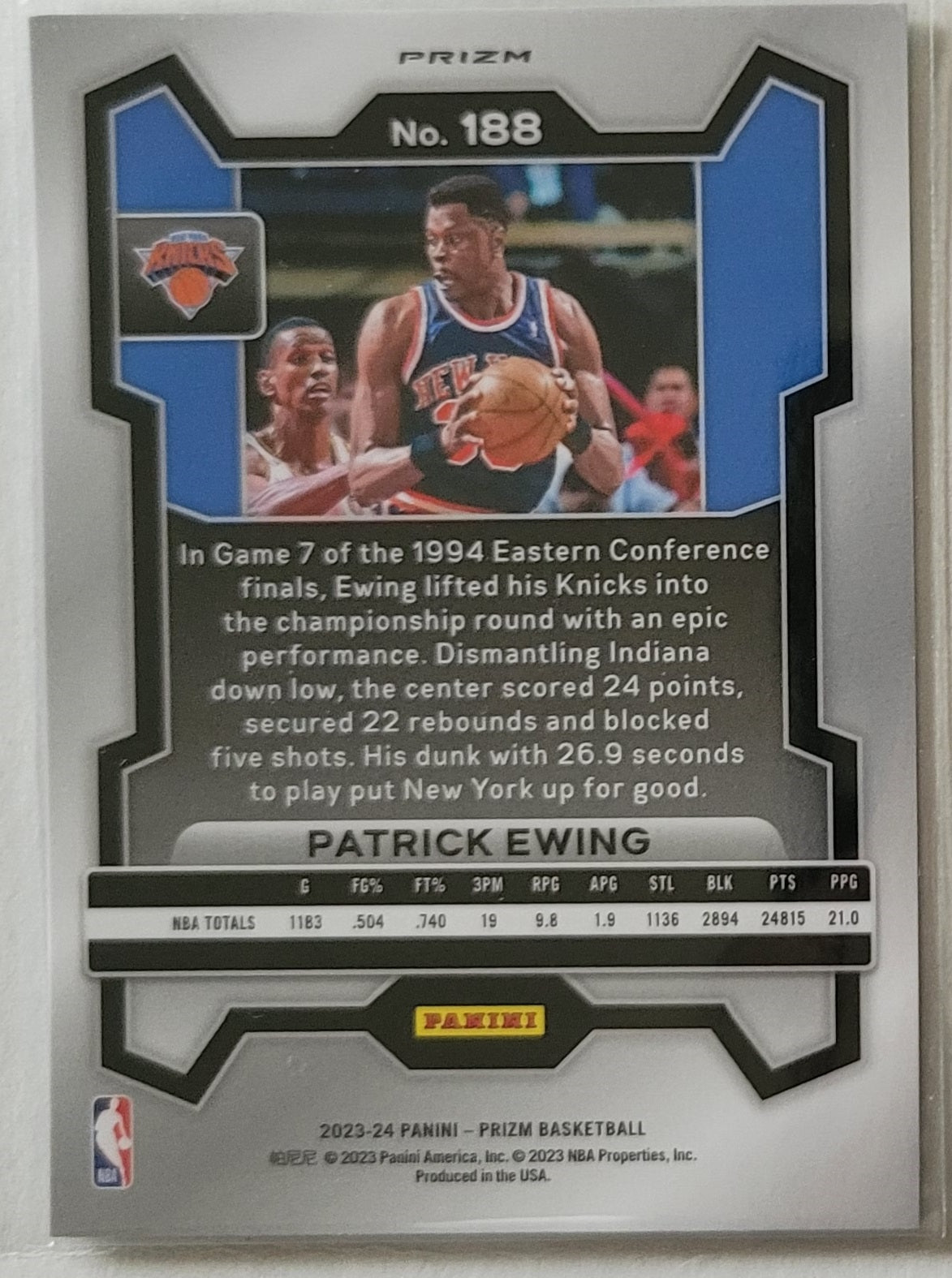 Patrick Ewing - 2023-24 Panini Prizm Prizms Green #188