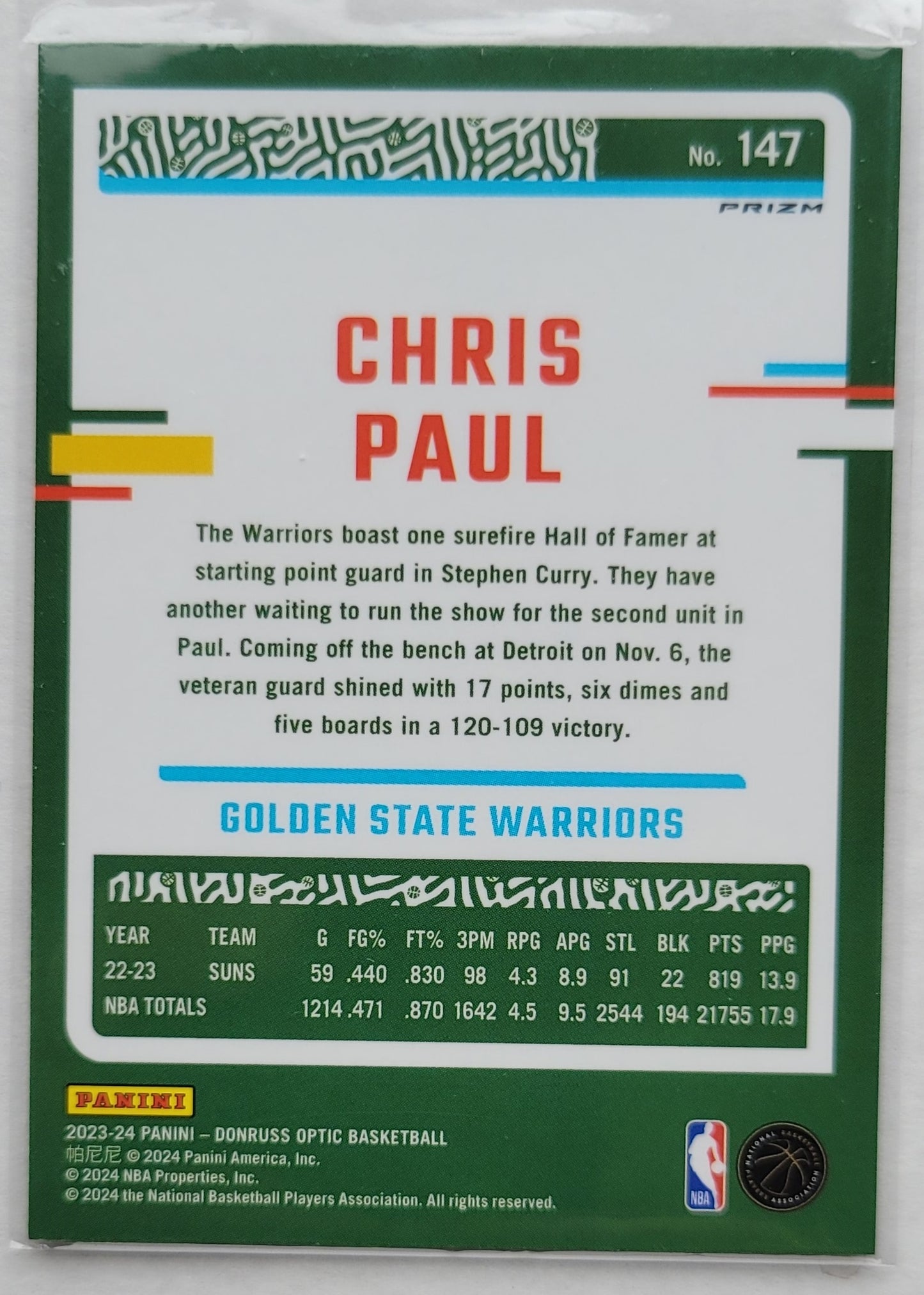 Chris Paul - 2023-24 Donruss Optic Holo #147