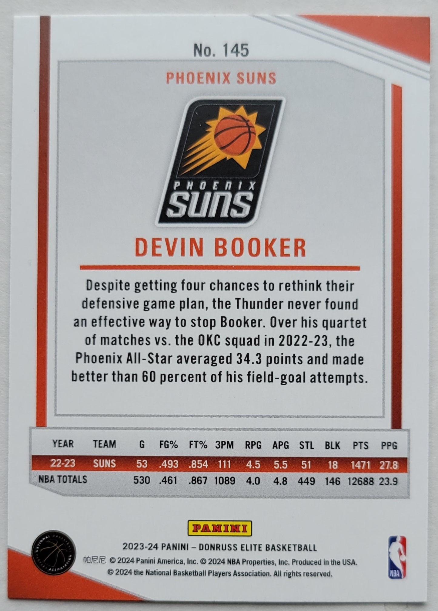 Devin Booker - 2023-24 Elite #145