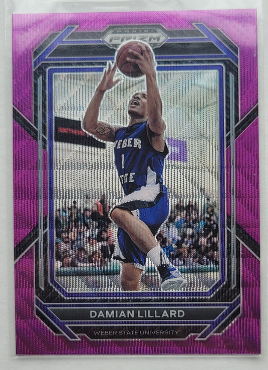 Damian Lillard - 2023-24 Panini Prizm Draft Picks Prizms Purple Wave #89