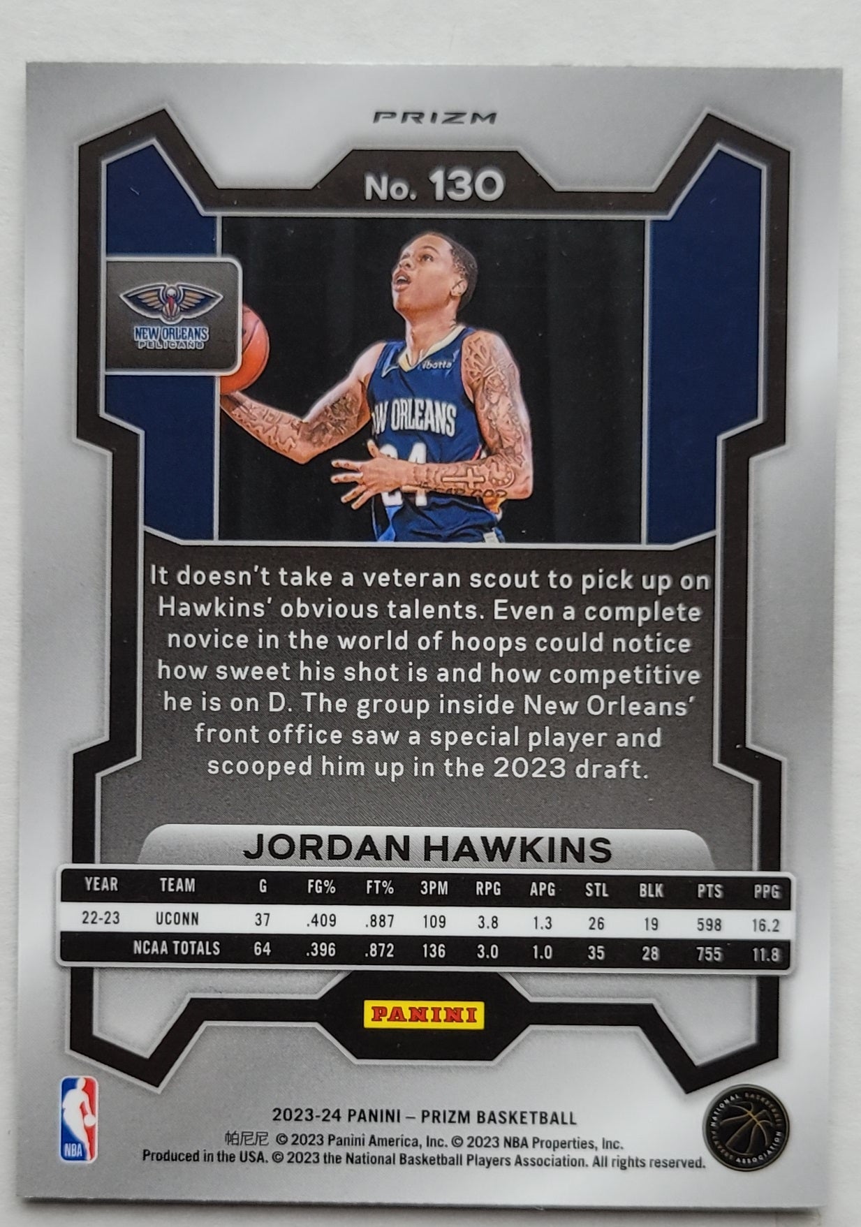 Jordan Hawkins - 2023-24 Panini Prizm Prizms Green #130 RC