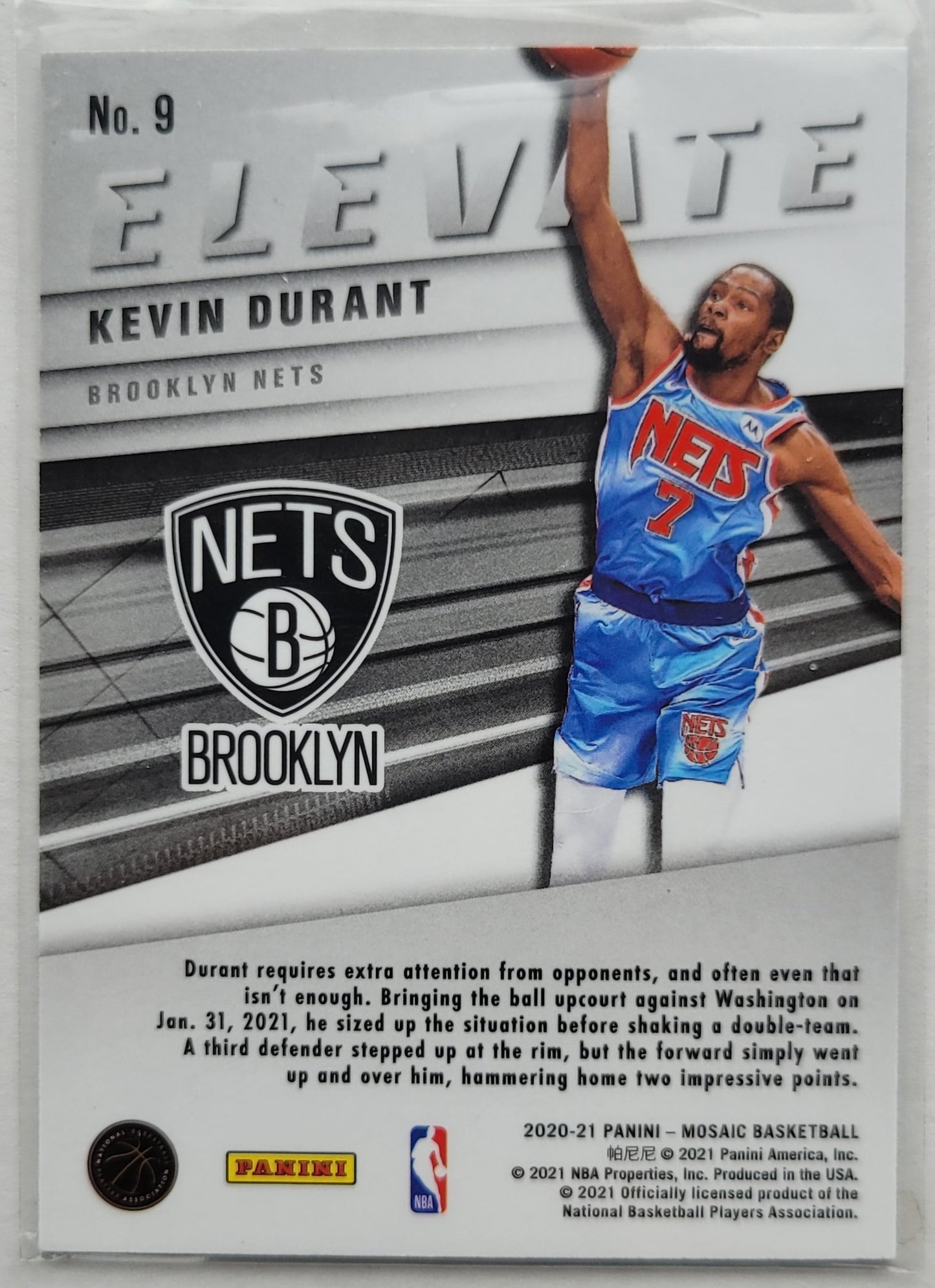 Kevin Durant - 2020-21 Panini Mosaic Elevate #9