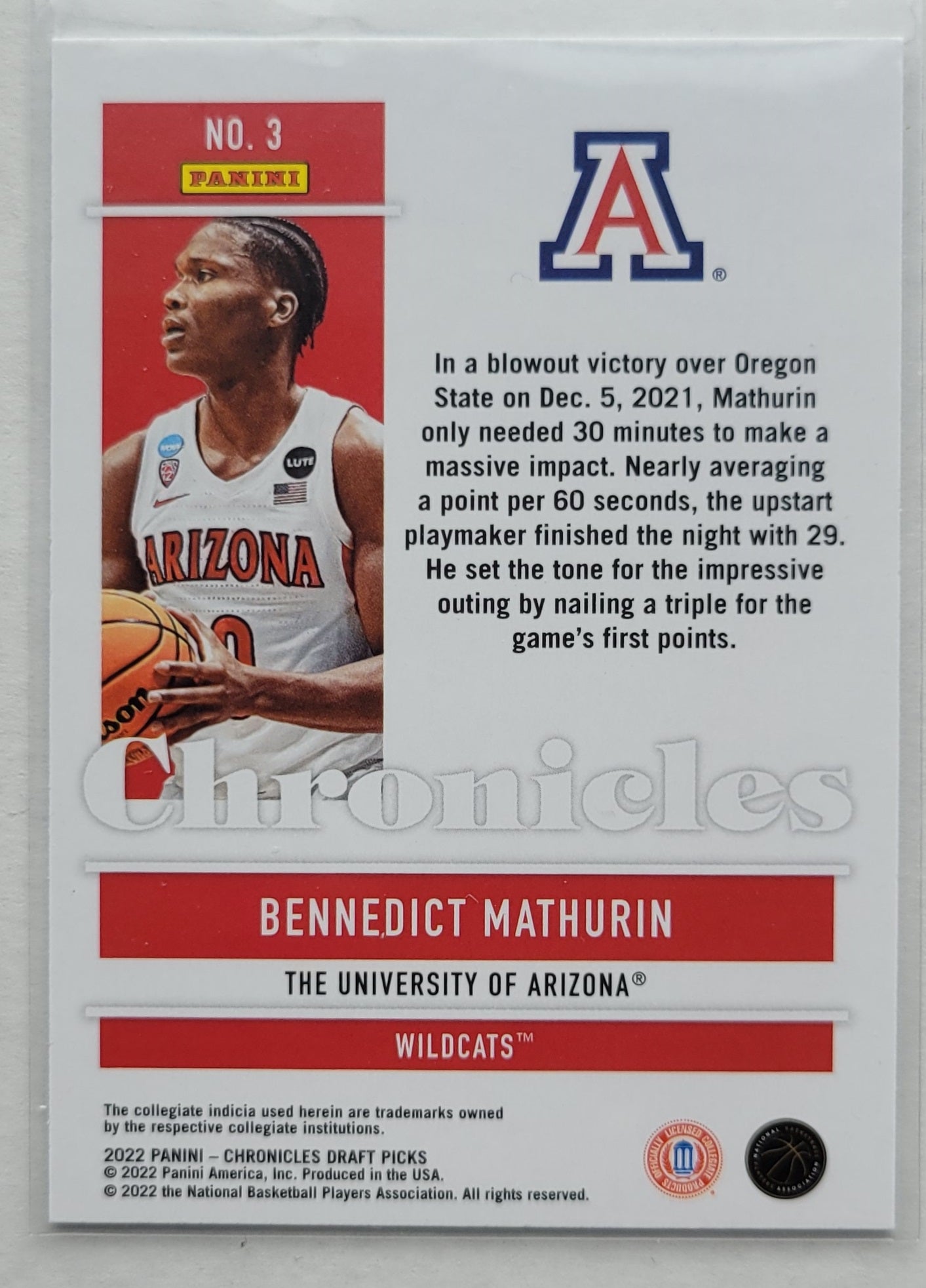 Bennedict Mathurin - 2022-23 Panini Chronicles Draft Picks Pink #3 RC