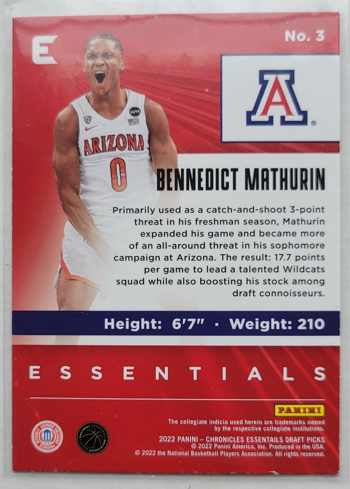 Bennedict Mathurin - 2022-23 Panini Chronicles Draft Picks Essentials Pink #3 RC