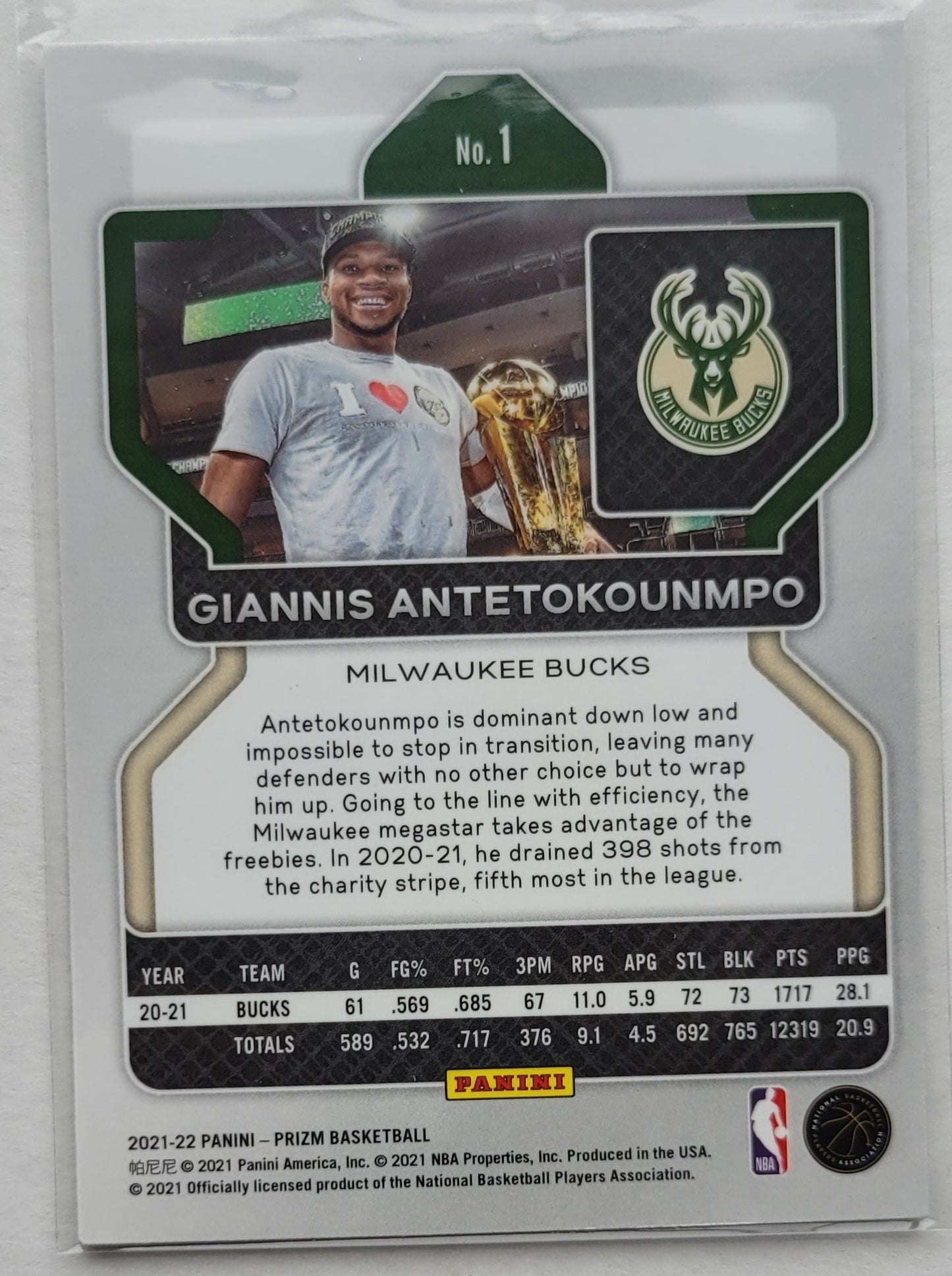 Giannis Antetokounmpo - 2021-22 Panini Prizm #1