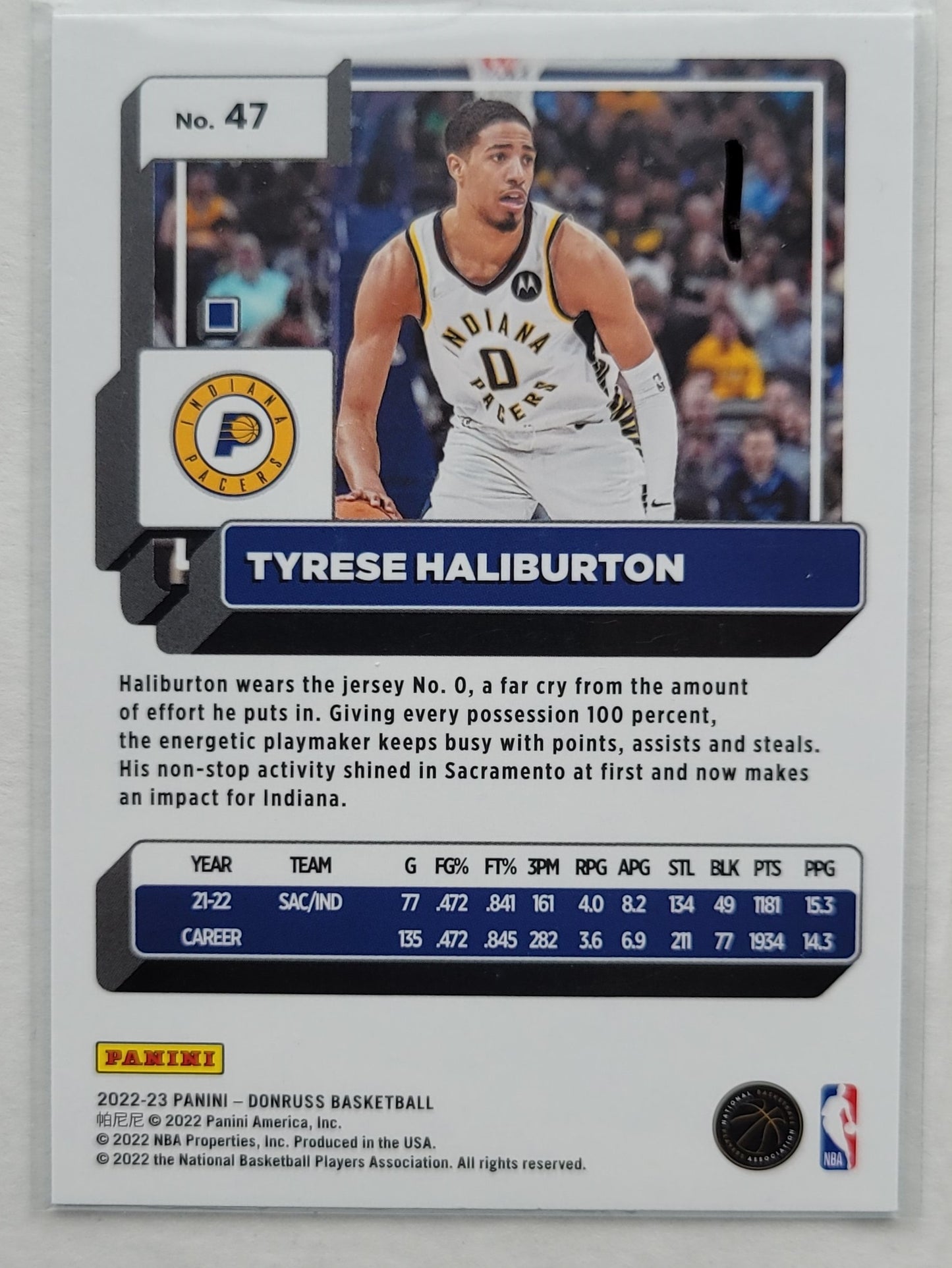 Tyrese Haliburton - 2022-23 Donruss Holo Green Laser #47