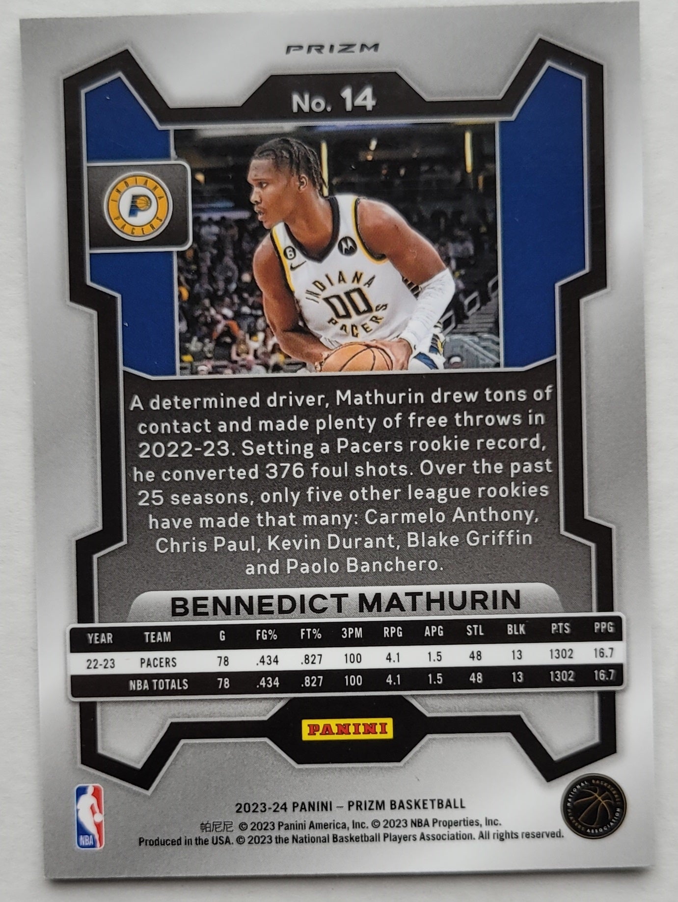 Bennedict Mathurin - 2023-24 Panini Prizm Prizms Green #14